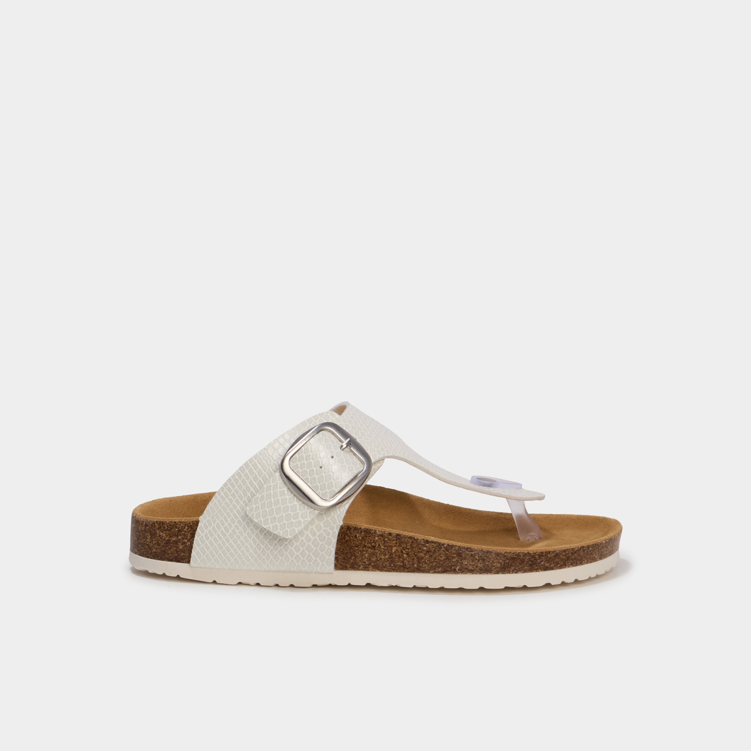 Mules avec entredoigts blanc femme