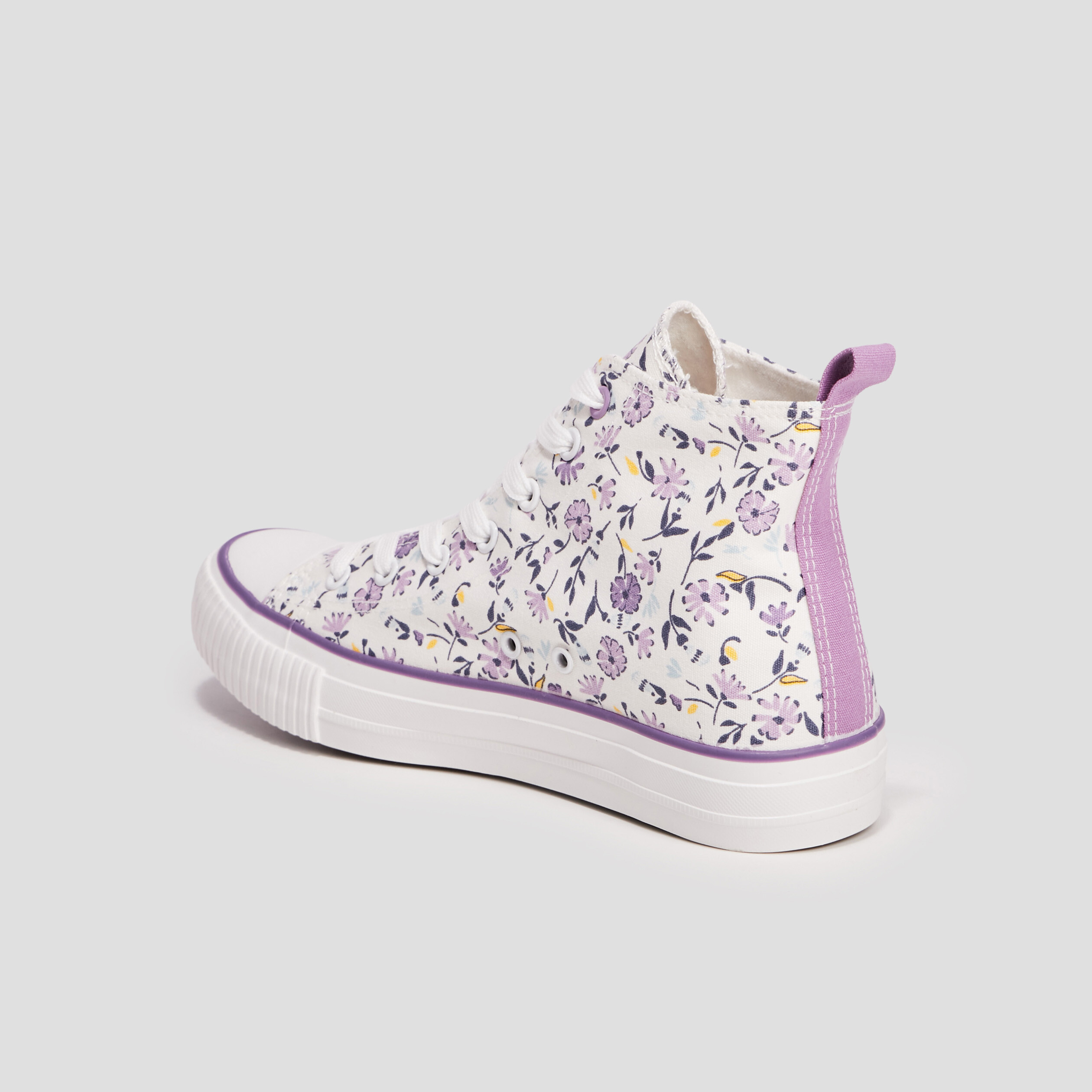 baskets montantes en toile a lacets multicolore femme Baskets montantes en toile à lacets multicolore femme