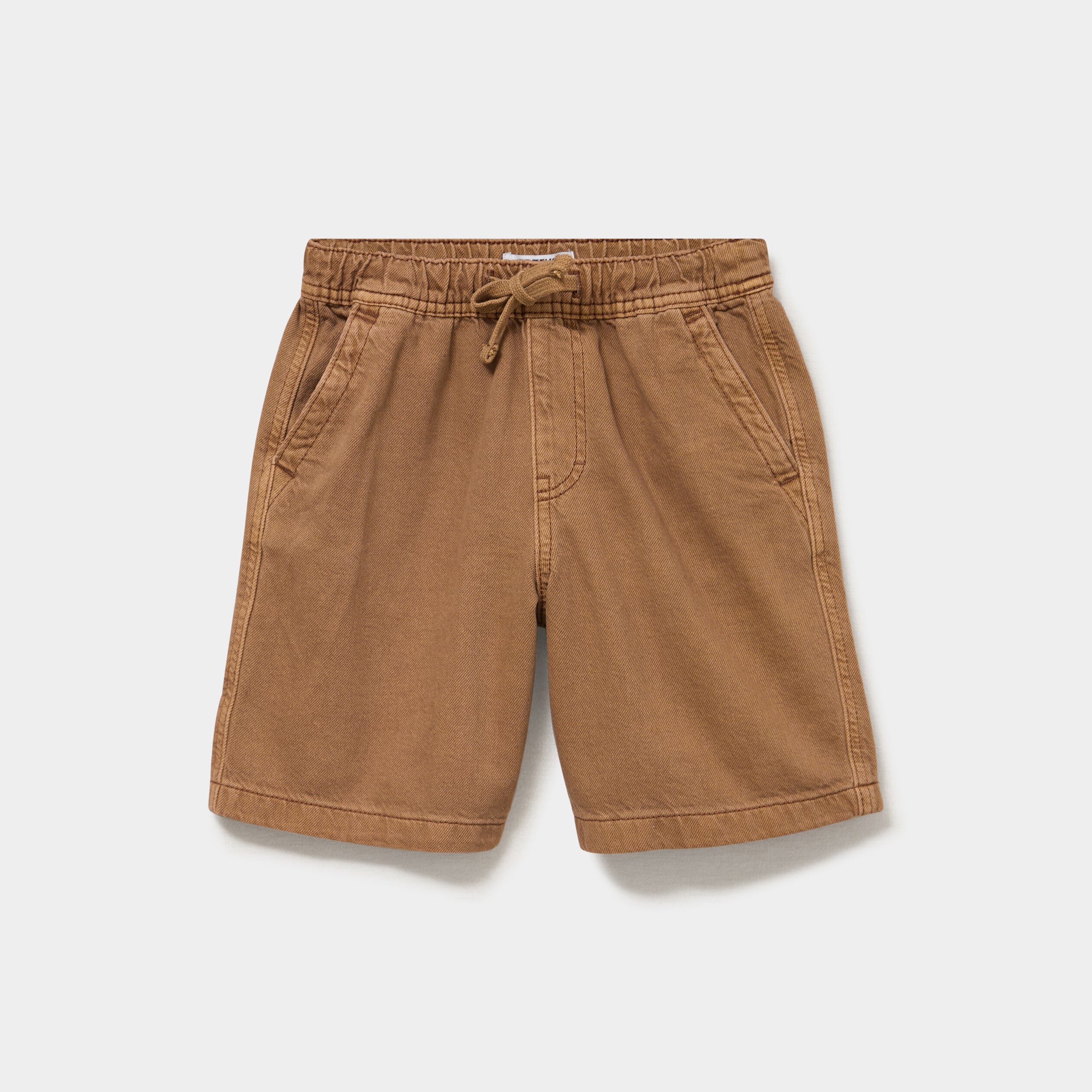 Bermuda regular taille &eacute;lastiqu&eacute;e coton marron fonc&eacute; gar&ccedil;on