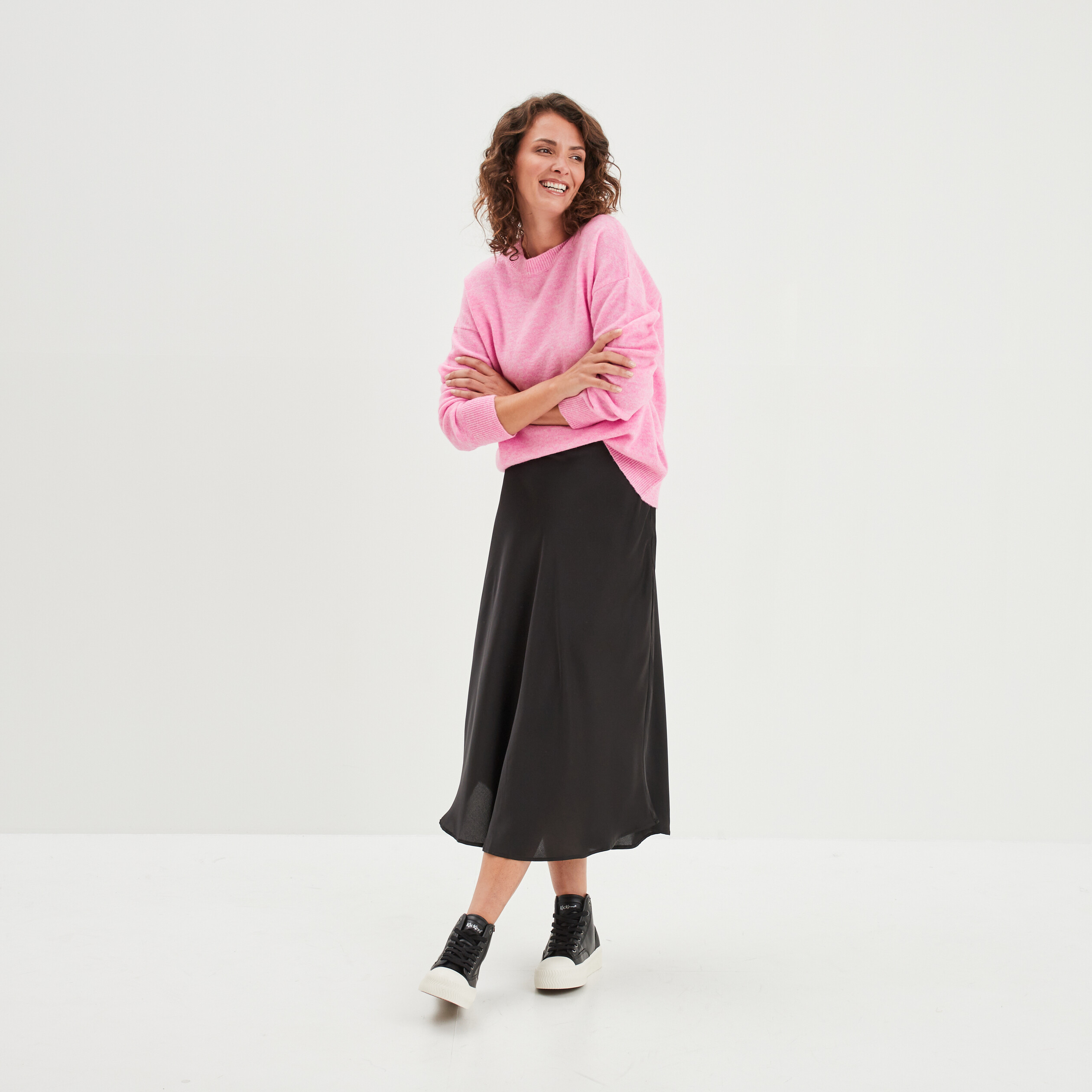 pull col rond manches longues rose femme Pull col rond manches longues rose femme