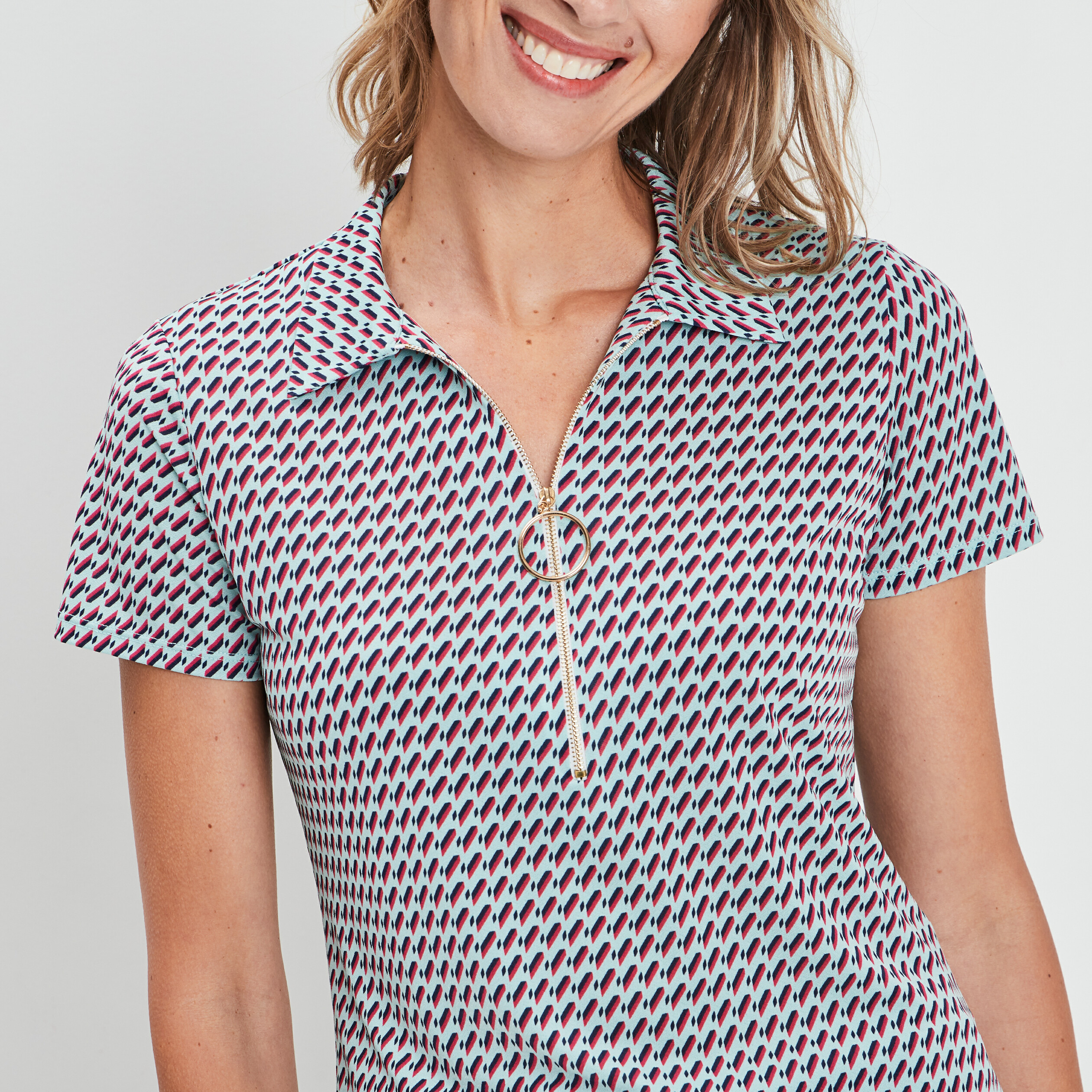 T-shirt manches courtes bleu turquoise femme