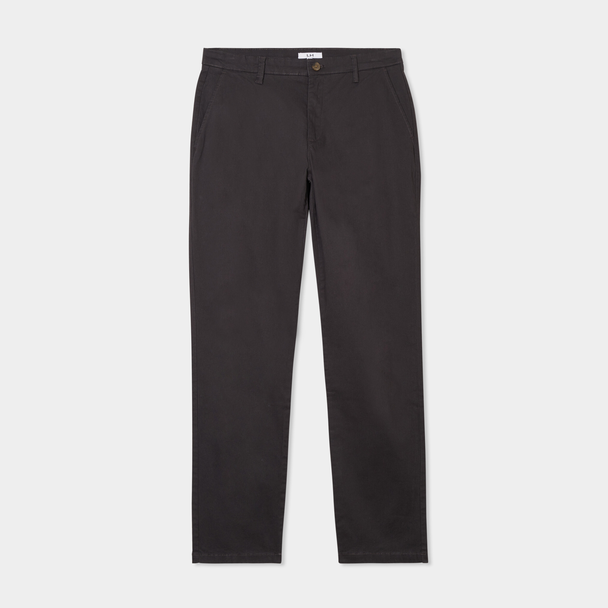 Pantalon chino droit stretch gris fonc&eacute; homme