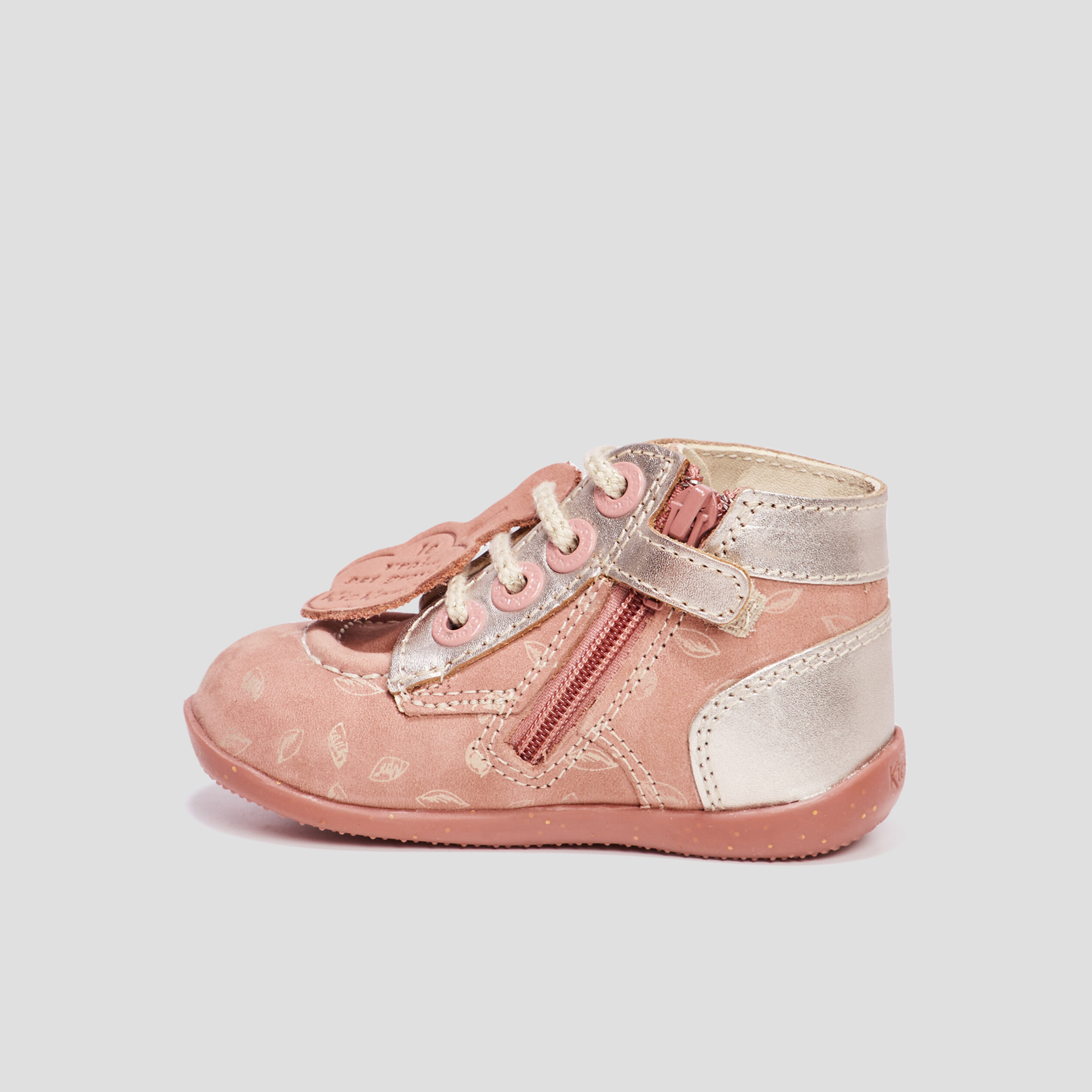 bottillons en cuir bonzip2 rose bebef Bottillons en cuir Bonzip2 rose bébé fille