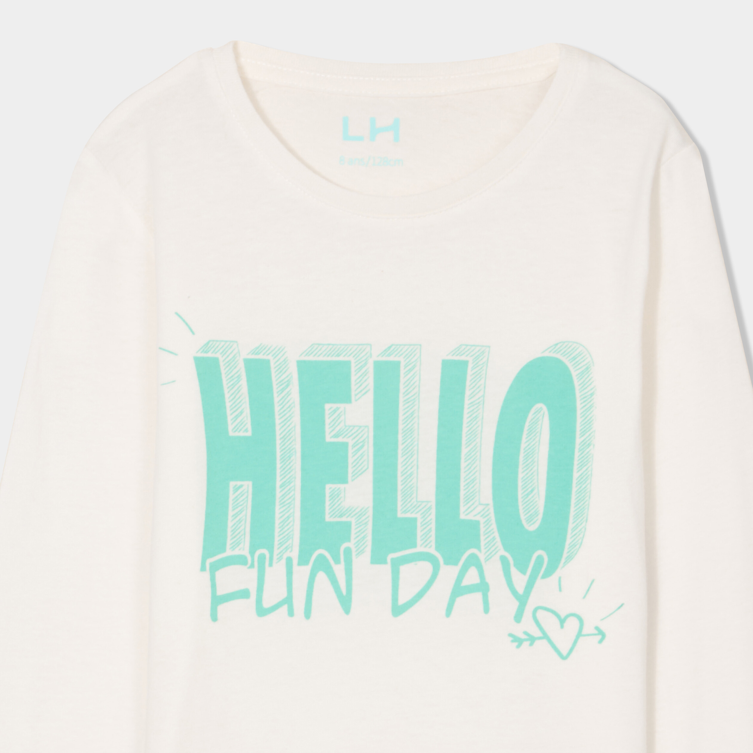 T-shirt manches longues coton ivoire fille