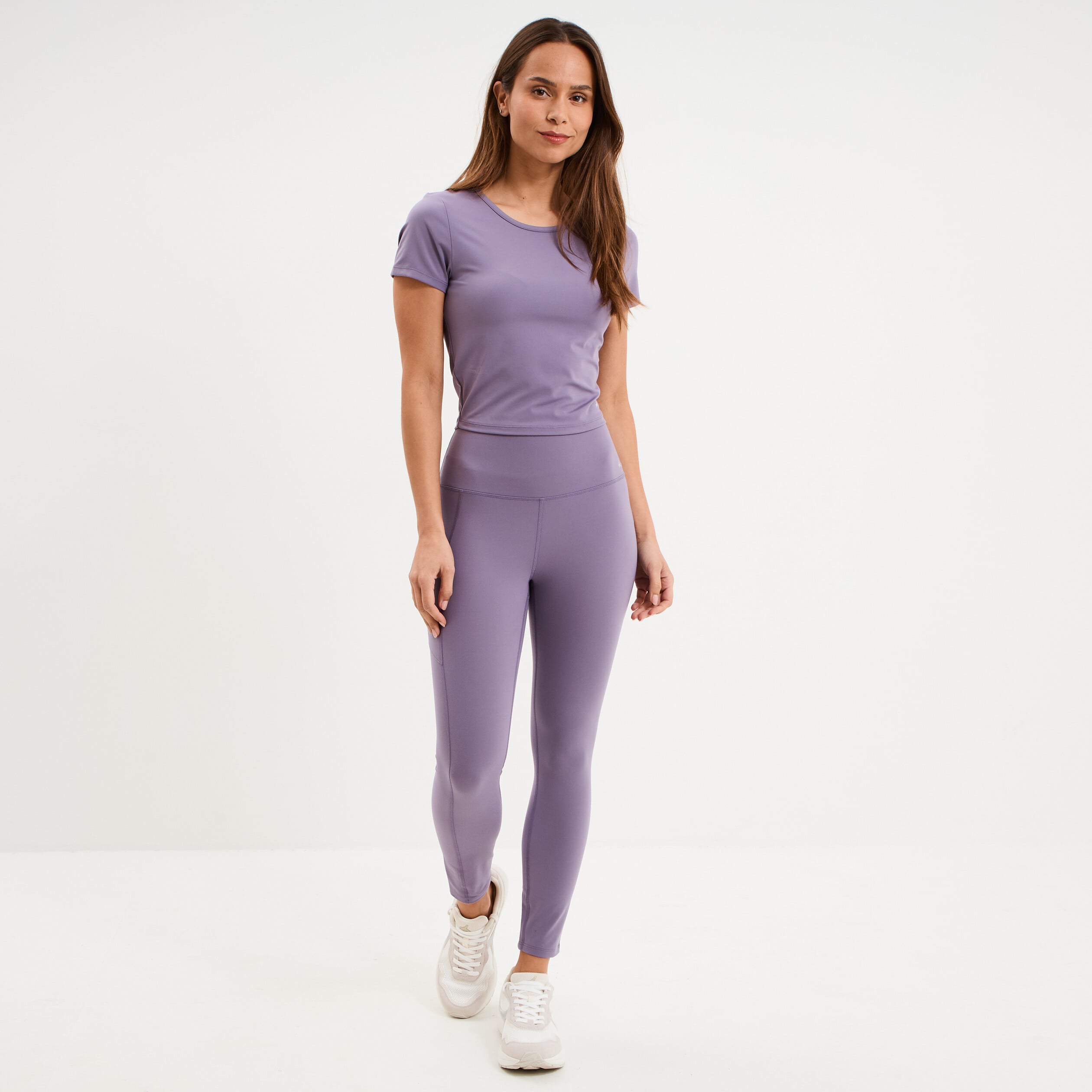 Legging de sport taille haute violet femme