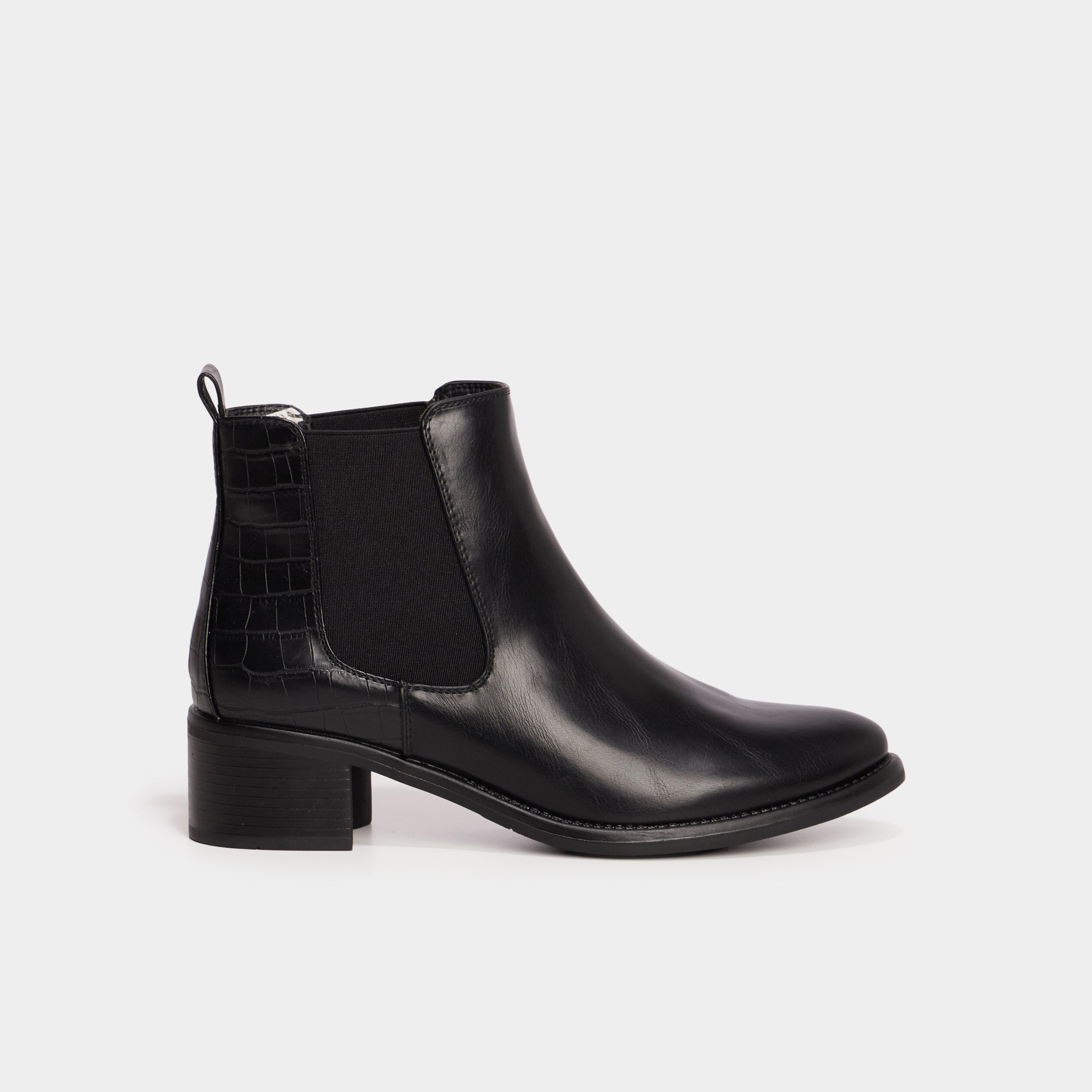 bottines chelsea talons croco noir femme Bottines chelsea talons croco noir femme