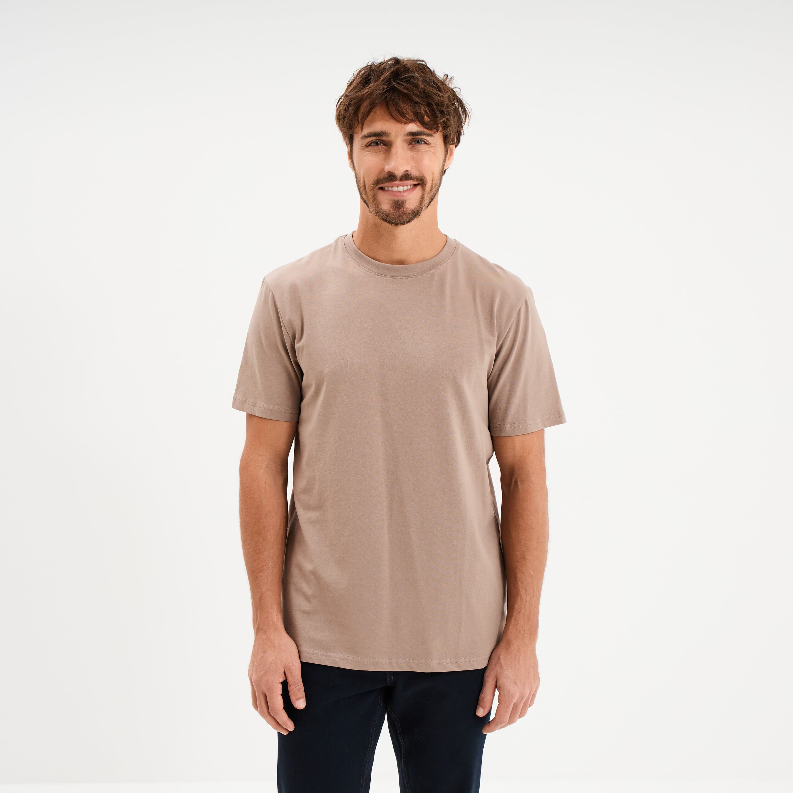 T-shirt slim stretch manches courtes gris homme