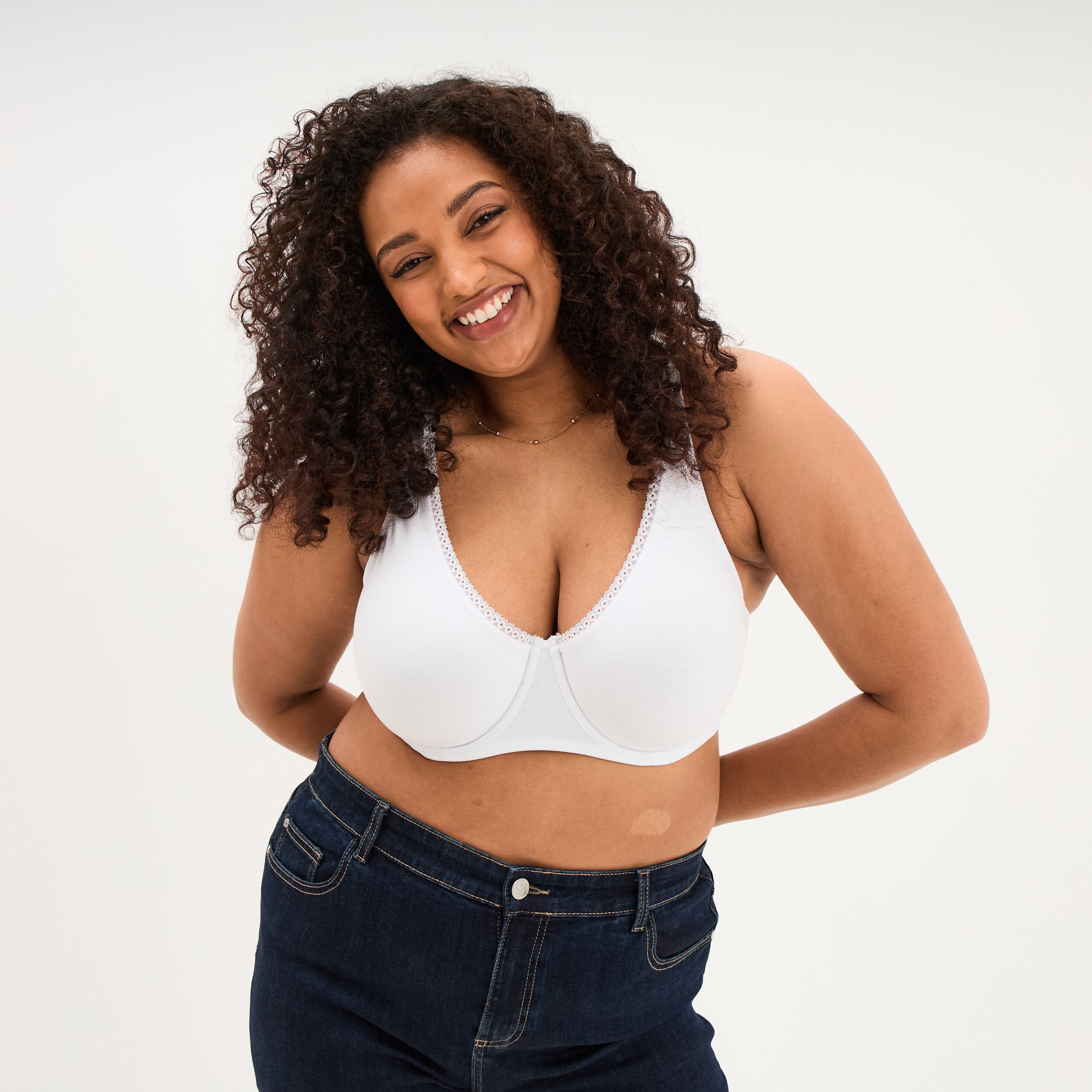 Soutien-gorge foulard coton majoritaire blanc femme grande taille
