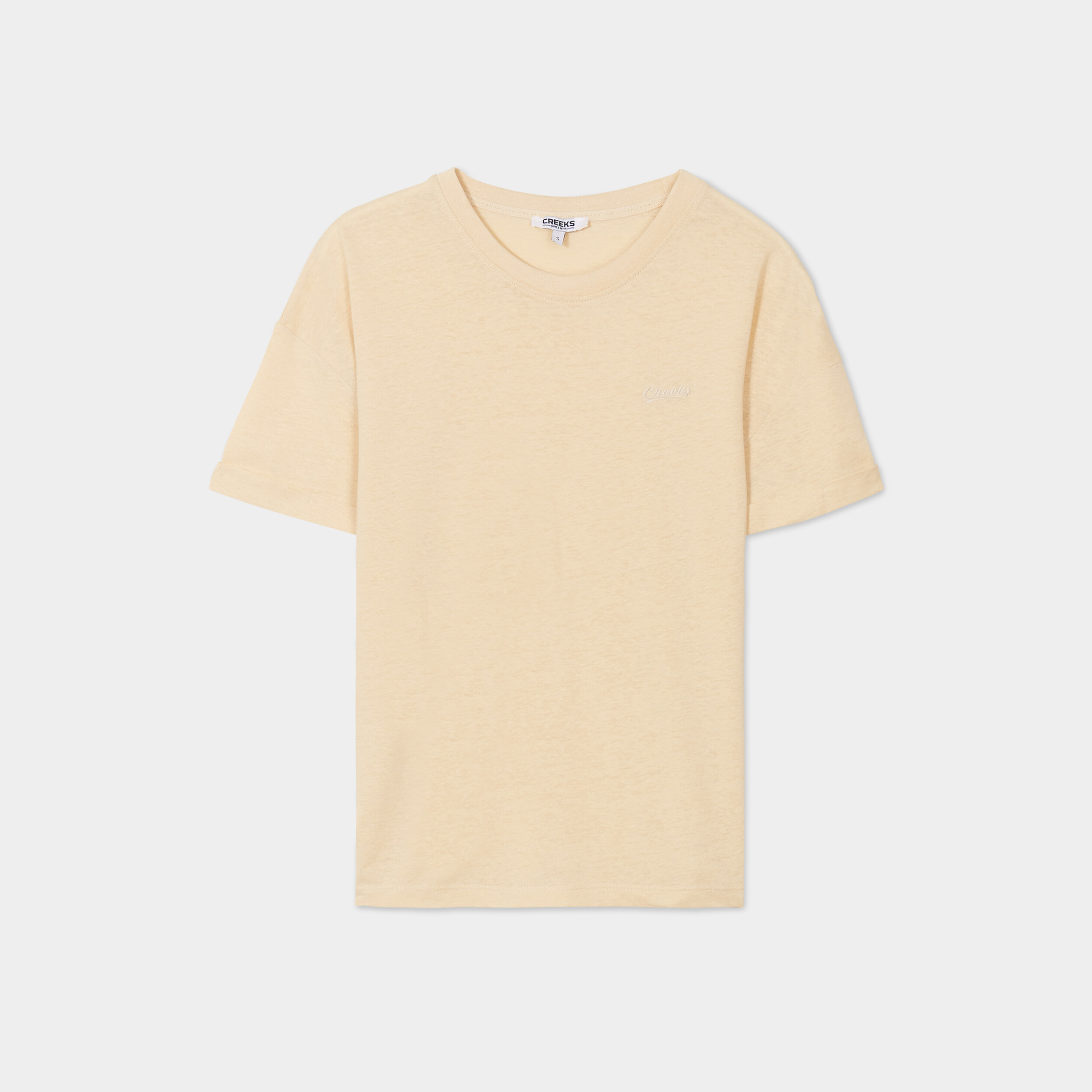 t shirt manches courtes creeks jaune clair femme T-shirt manches courtes Creeks jaune clair femme