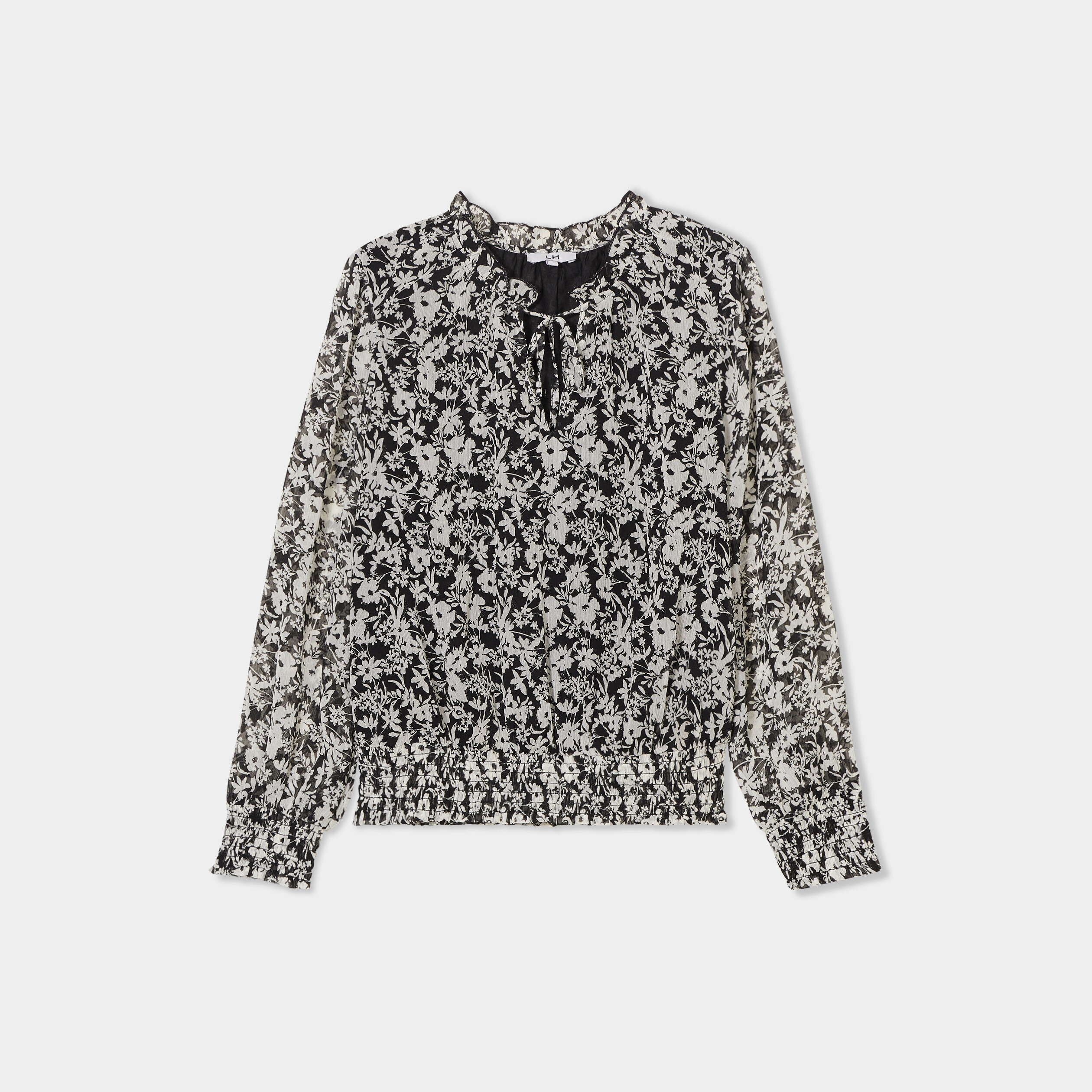 blouse manches longues col montant noir femme Blouse manches longues col montant noir femme