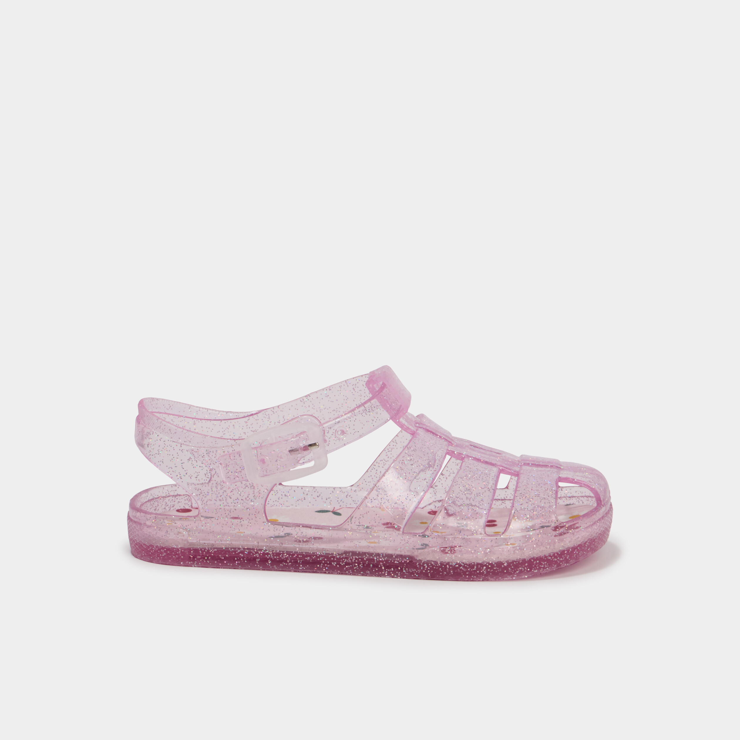 Sandales de plage paillettes rose fille