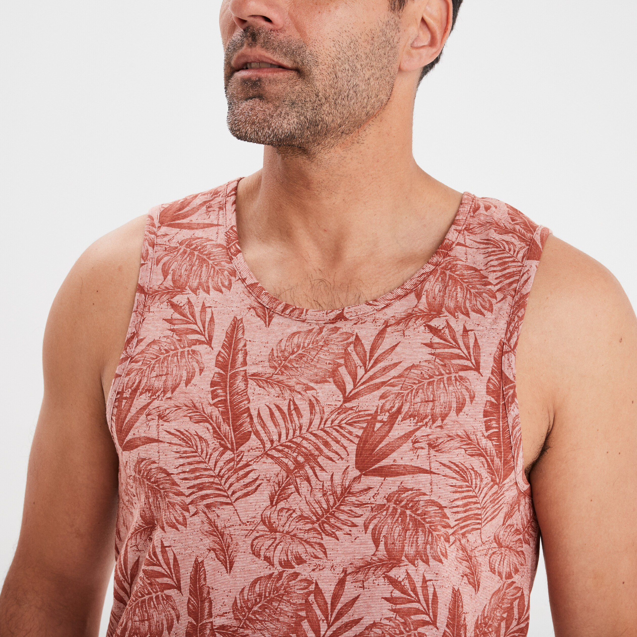 debardeur col rond coton creeks terracotta homme Débardeur col rond coton Creeks terracotta homme