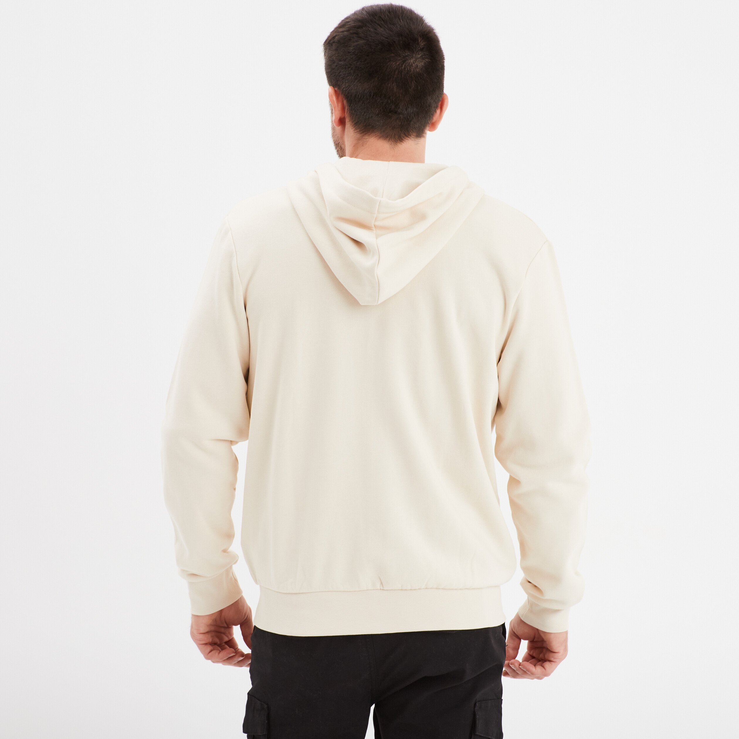 sweat zippe molleton a capuche ecru homme Sweat zippé molleton à capuche ecru homme