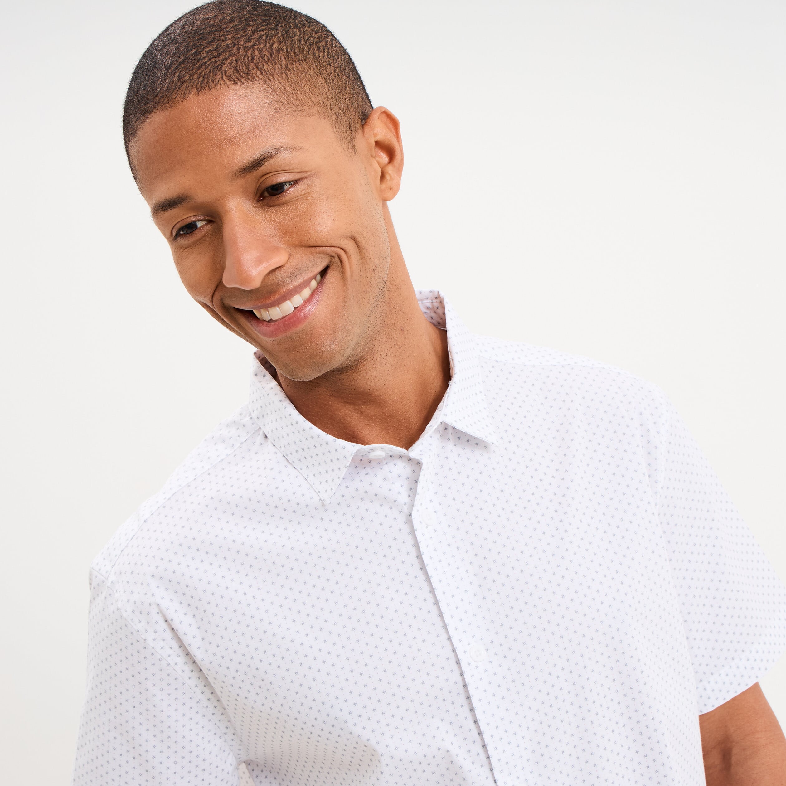 Chemise manches courtes coton blanc homme