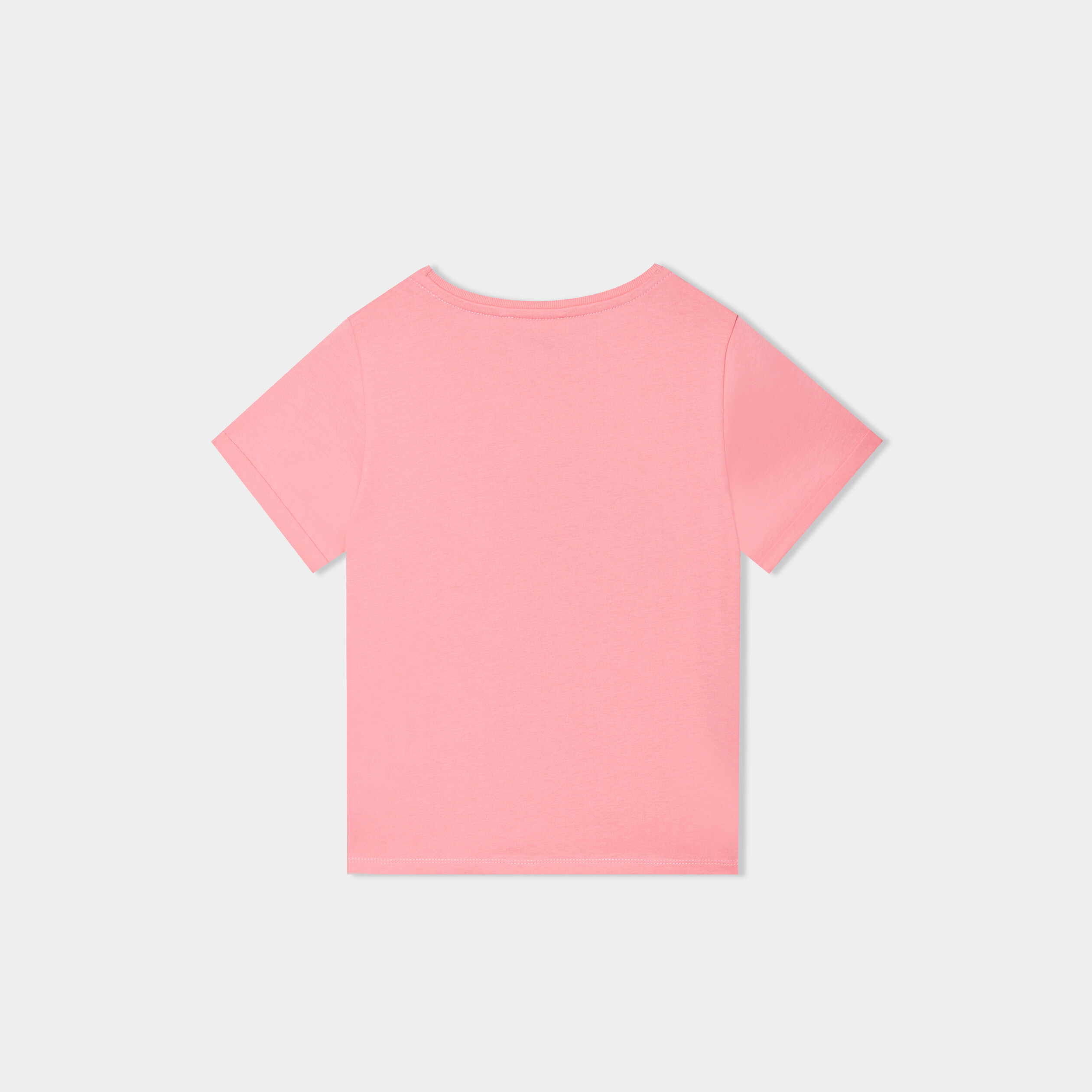 t shirt manches courtes coton stitch orange corail fille T-shirt manches courtes coton Stitch orange corail fille