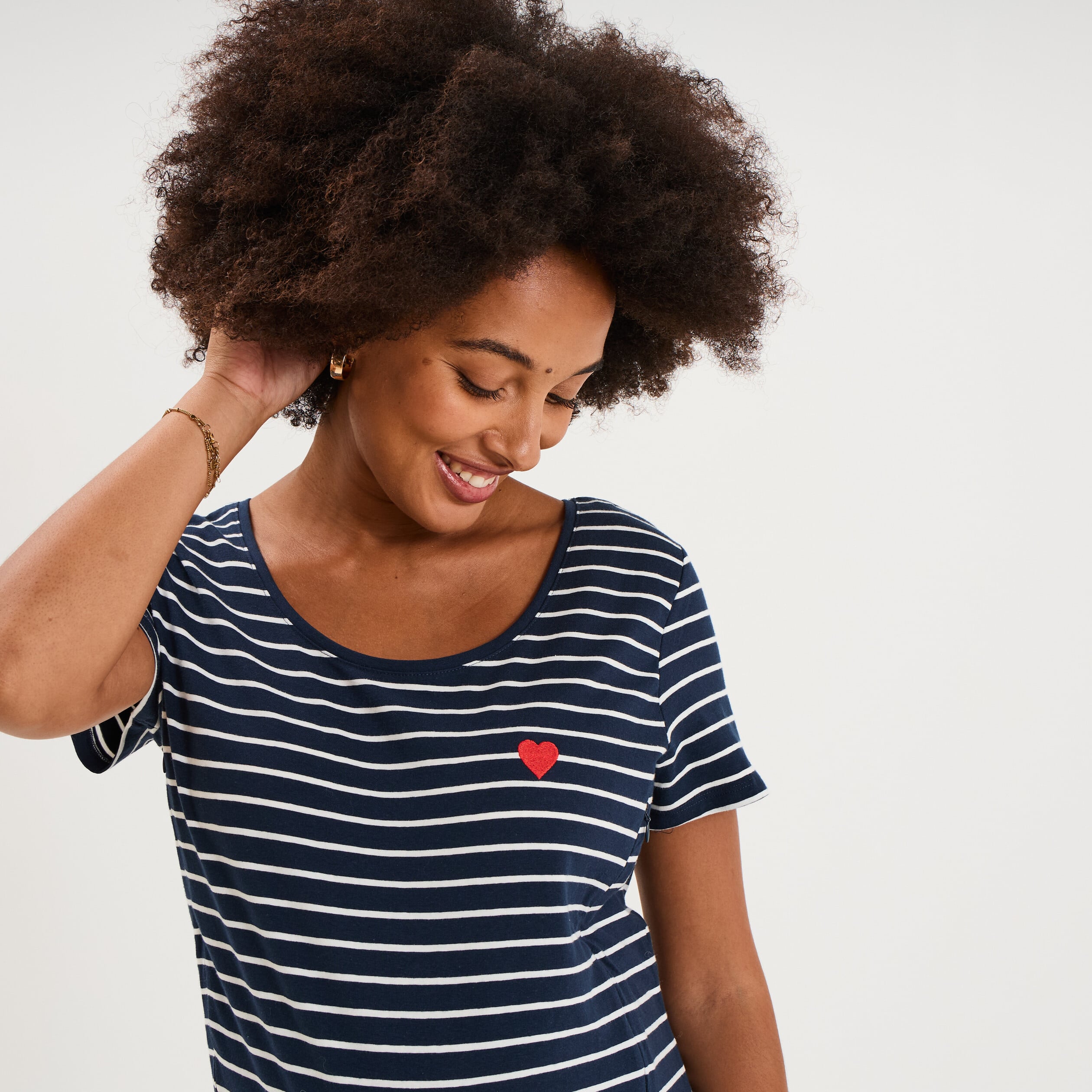T-shirt allaitement manches courtes blanc femme maternit&eacute;
