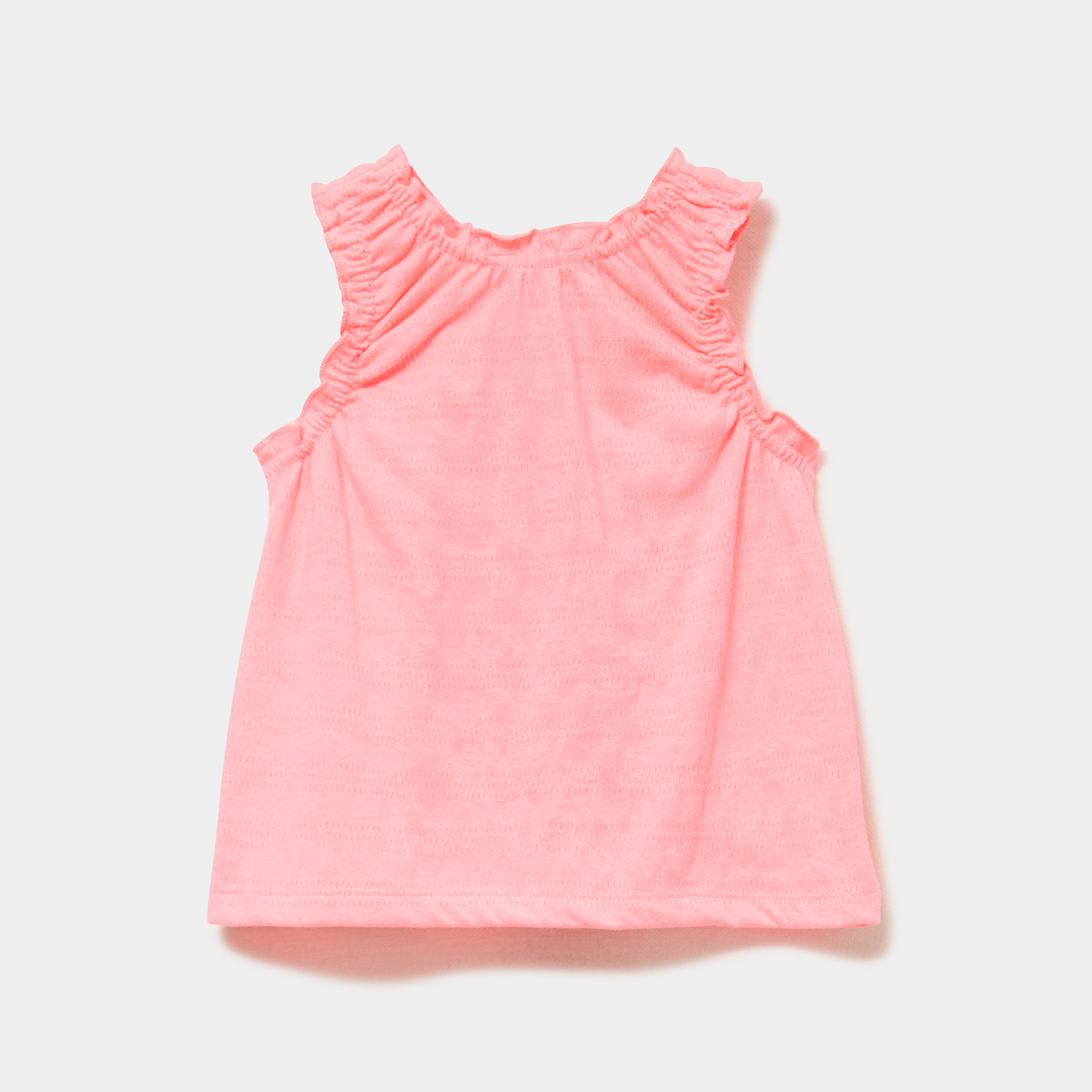 Lot 2 d&eacute;bardeurs emmanchures &eacute;lastiqu&eacute;es rose fluo b&eacute;b&eacute; fille