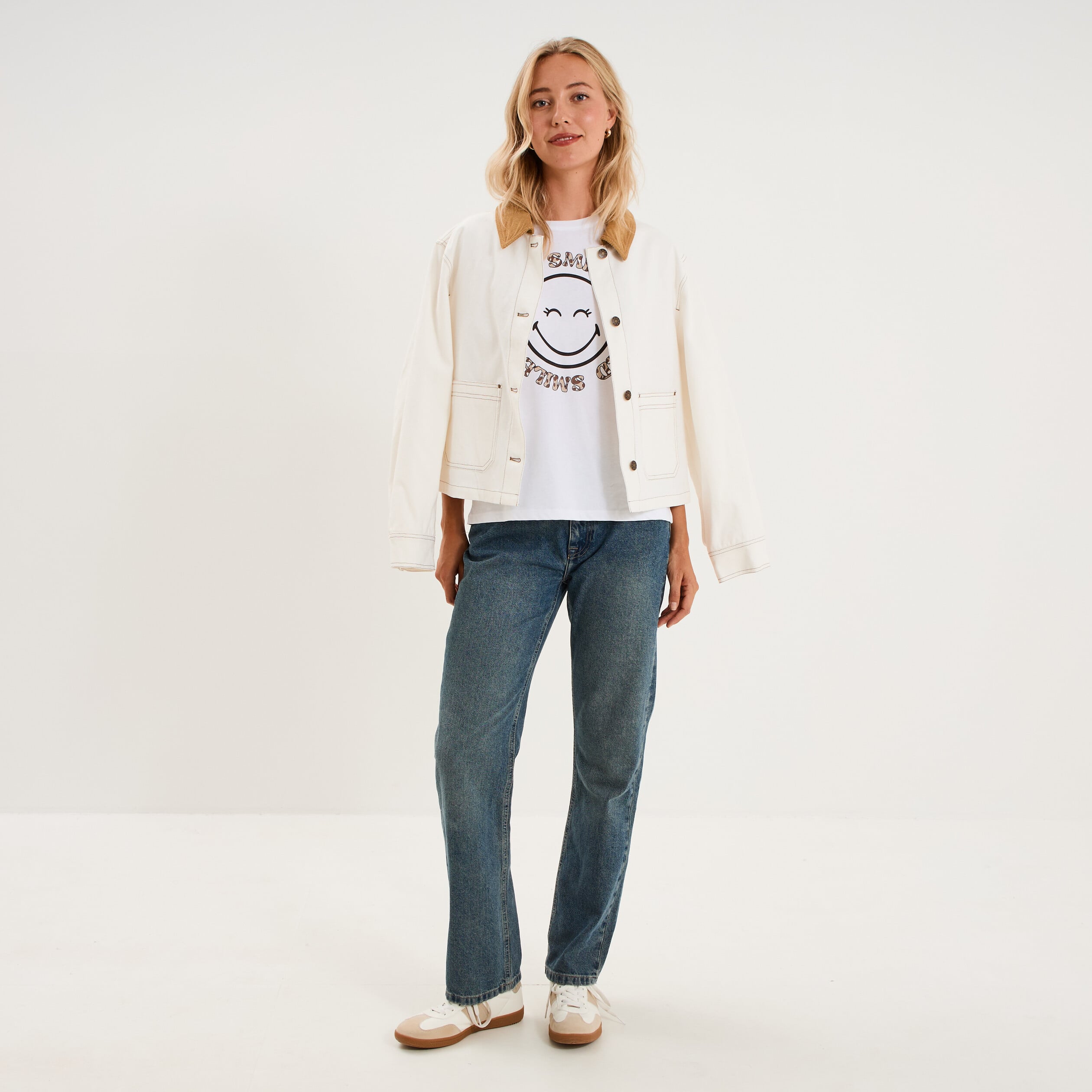 T-shirt manches courtes Smiley World blanc femme