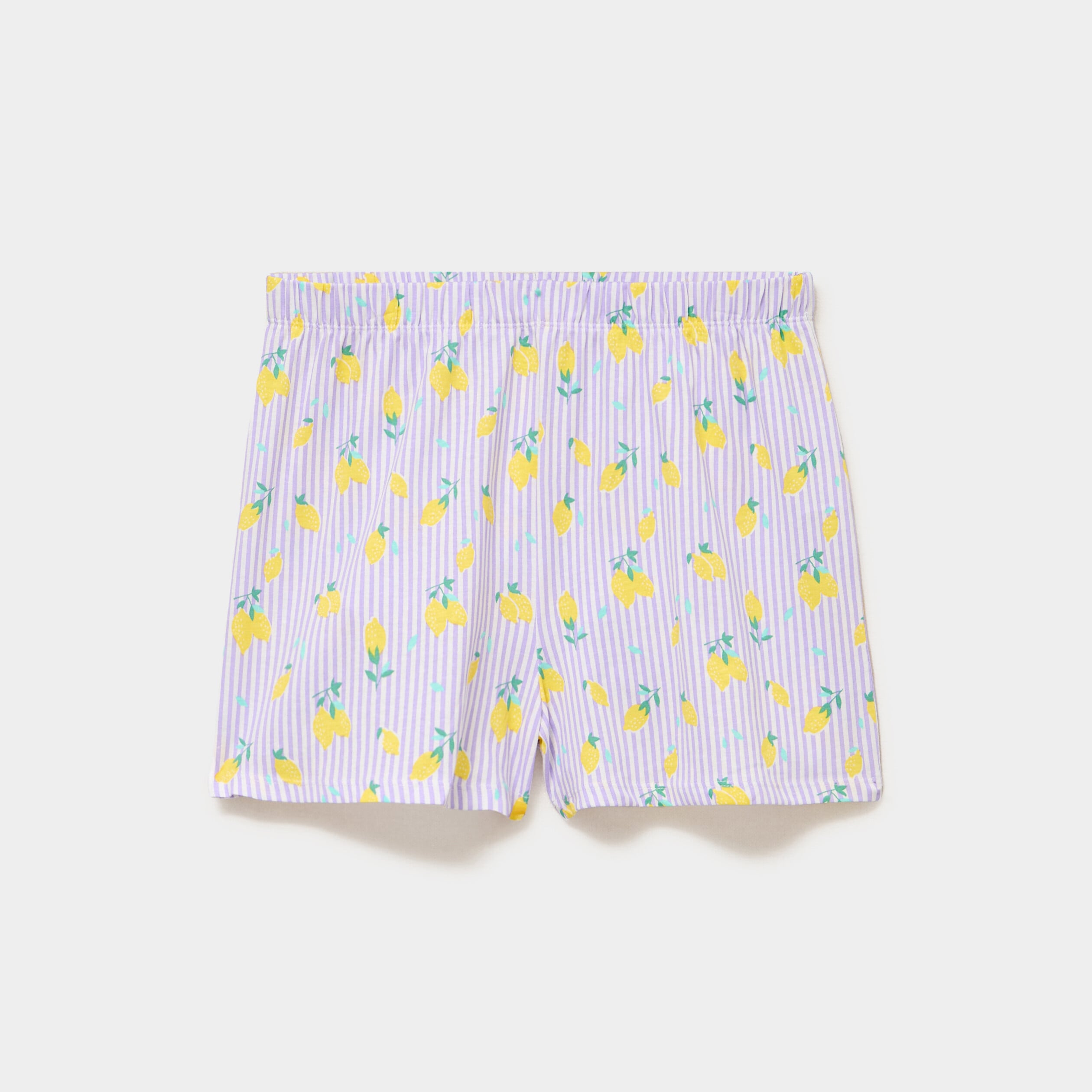 Bas de pyjama short coton ecru femme