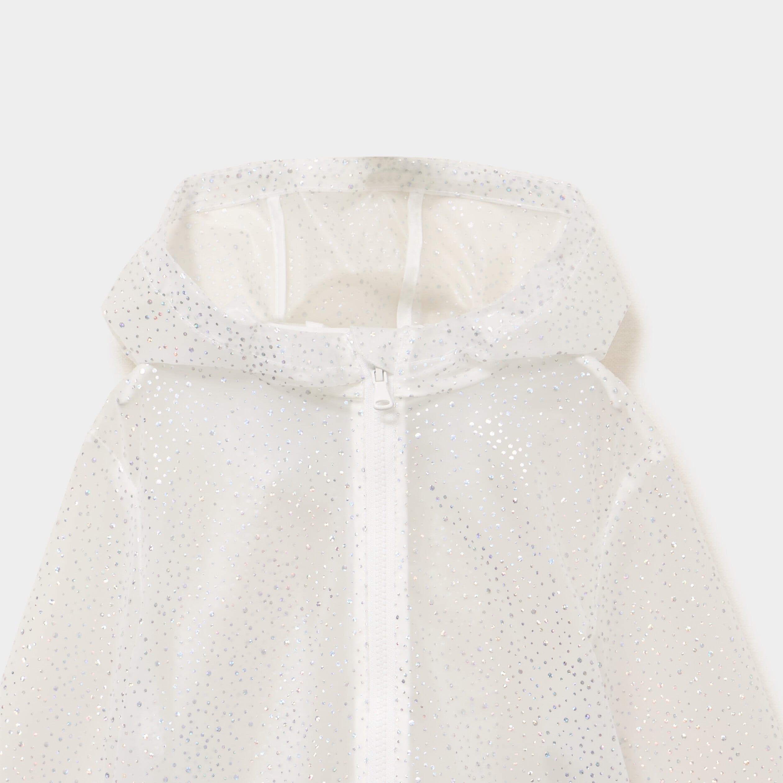 Parka coupe-vent d&eacute;perlante &agrave; strass ivoire fille