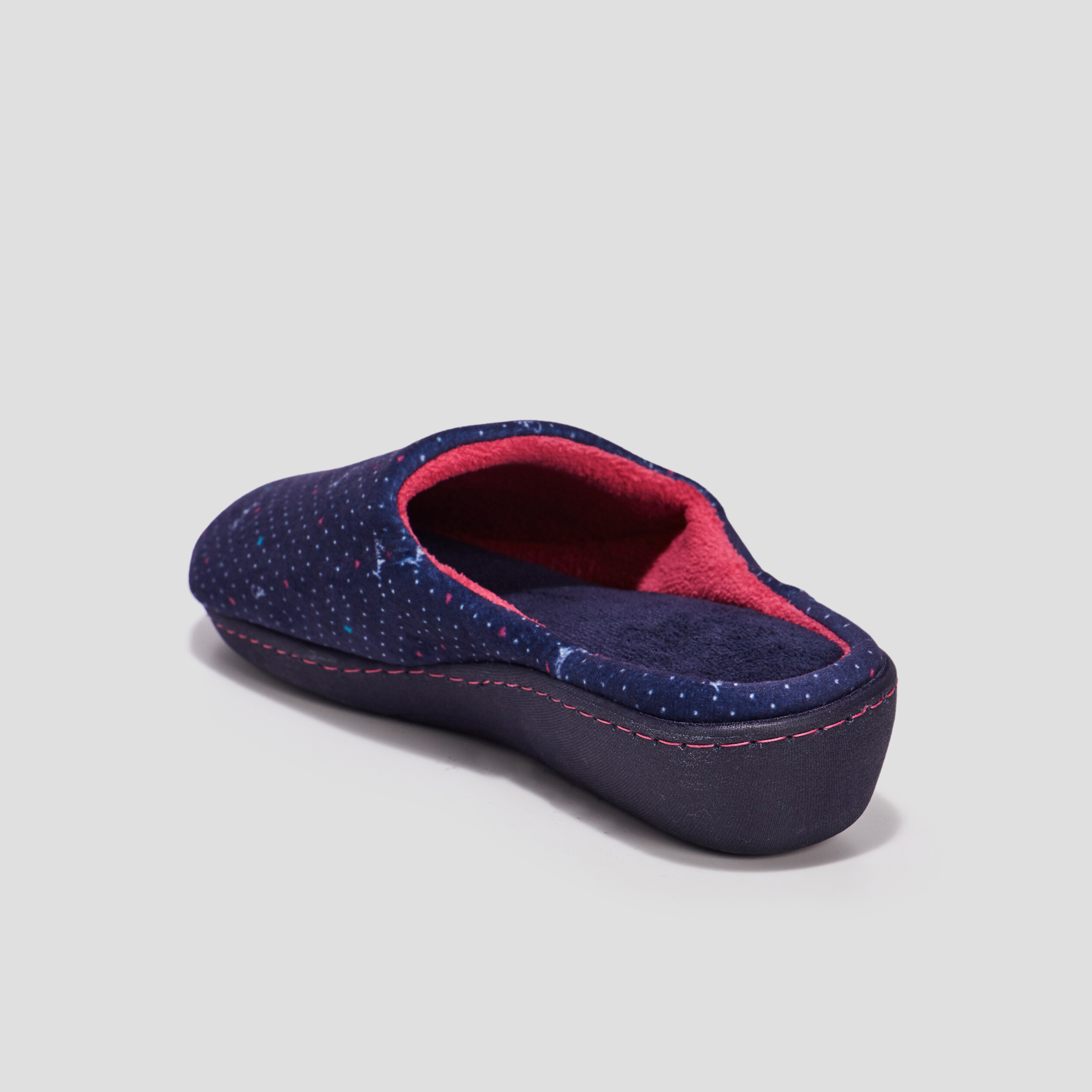 Chaussons mules compensés Isotoner bleu femme