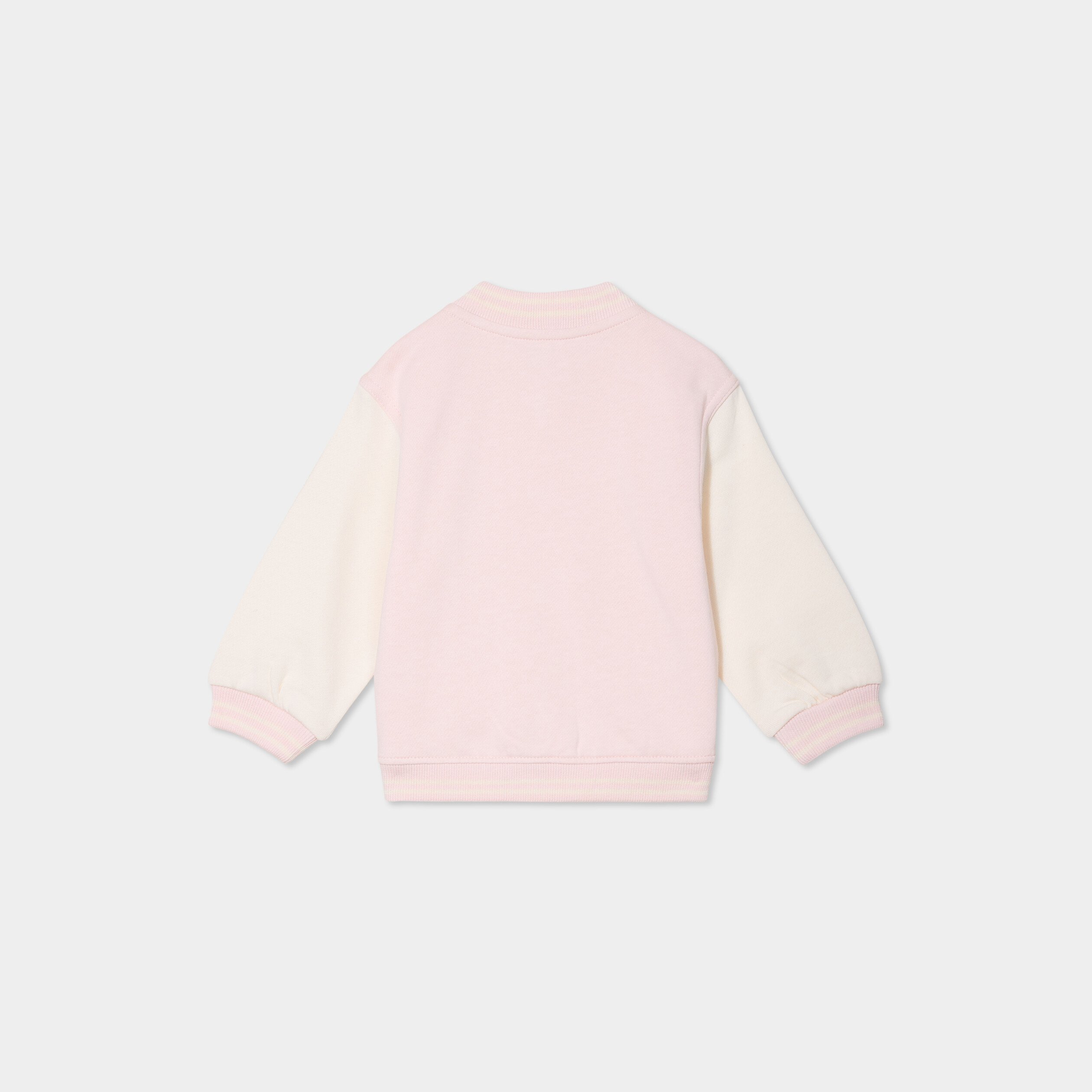 veste teddy boutonnee rose clair bebef Veste teddy boutonnée rose clair bébé fille
