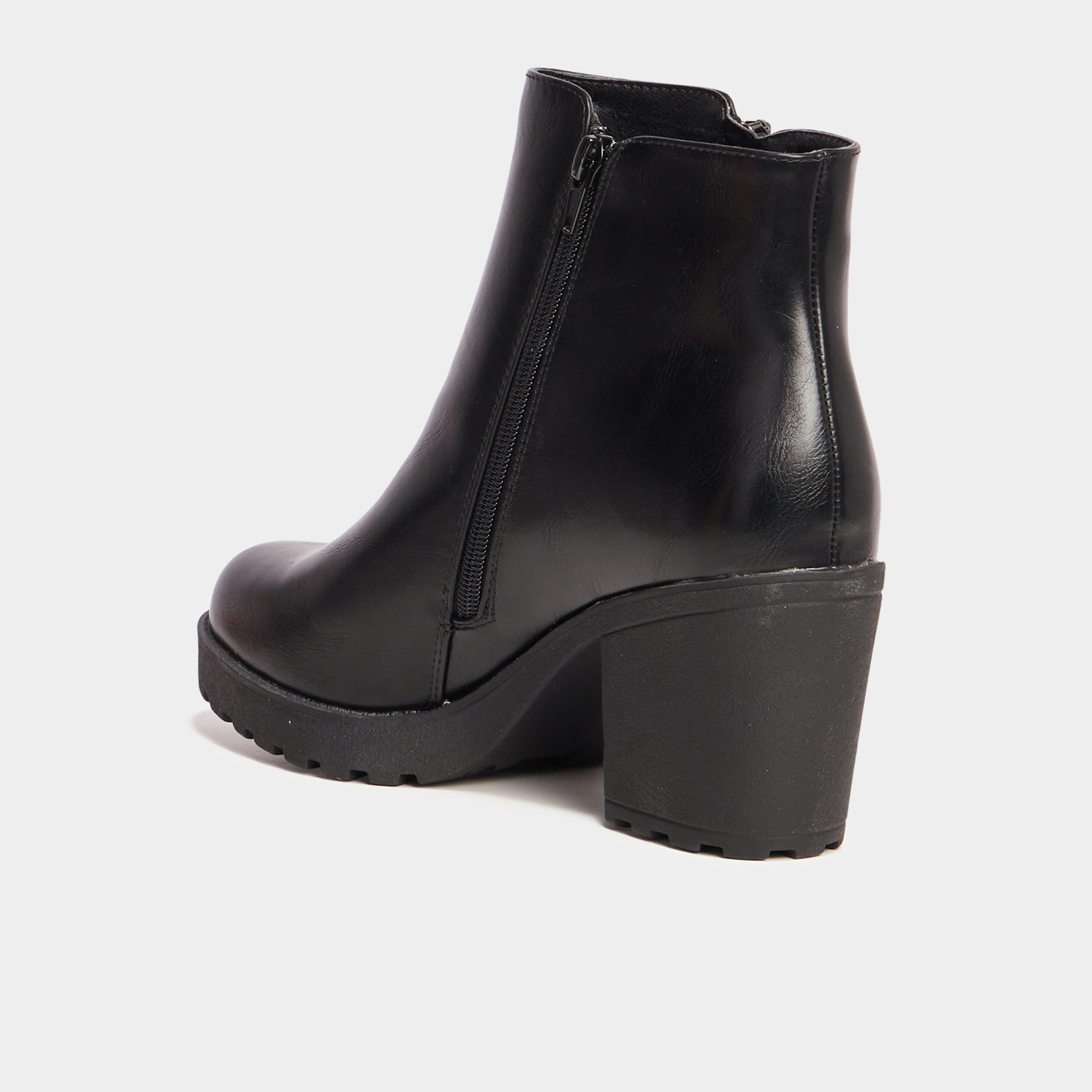 Bottines à Talons Fille Peacocks UK 3 - Noir Simili Daim, Zip Et Boucle, Occasion