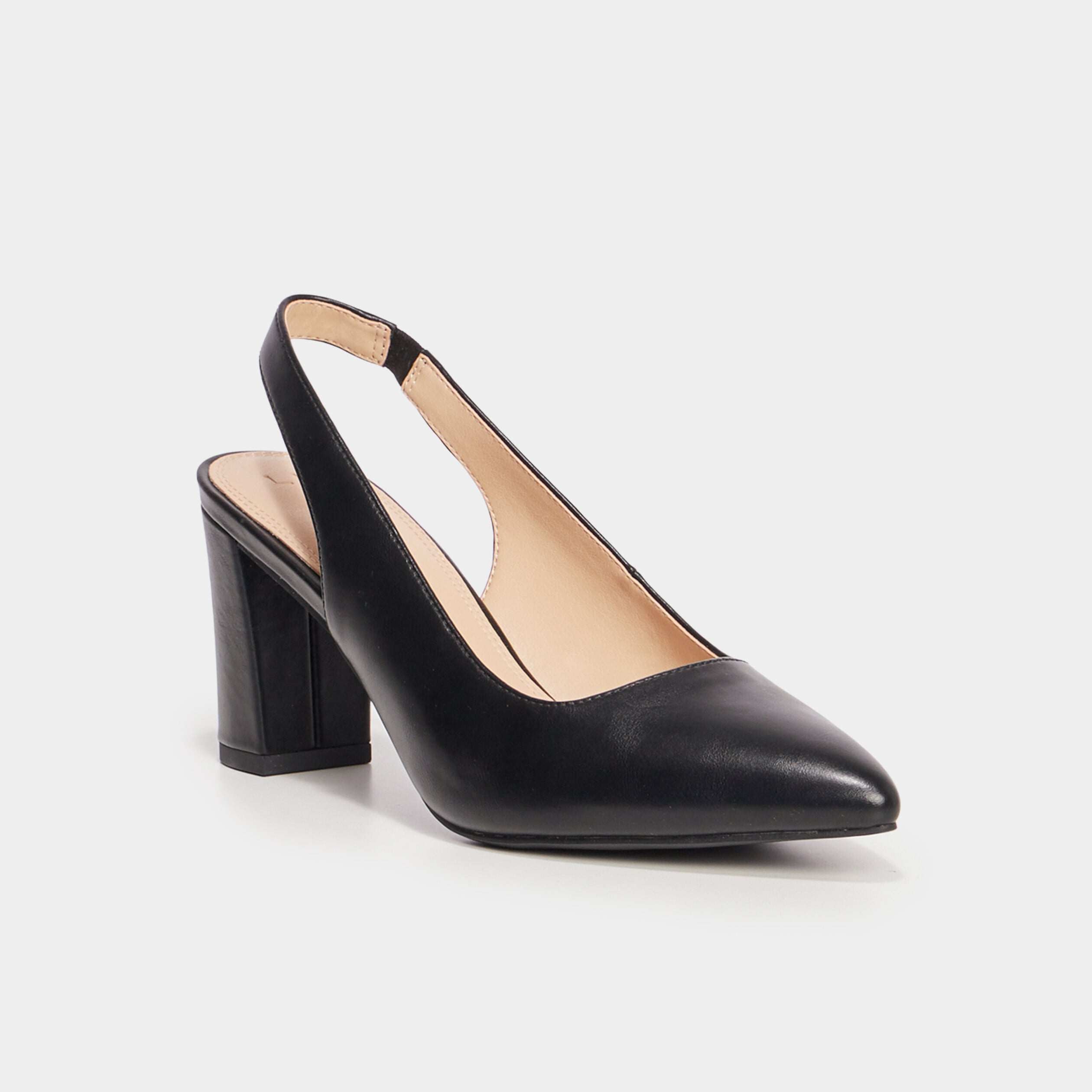 Escarpins &agrave; talons bouts pointus noir femme