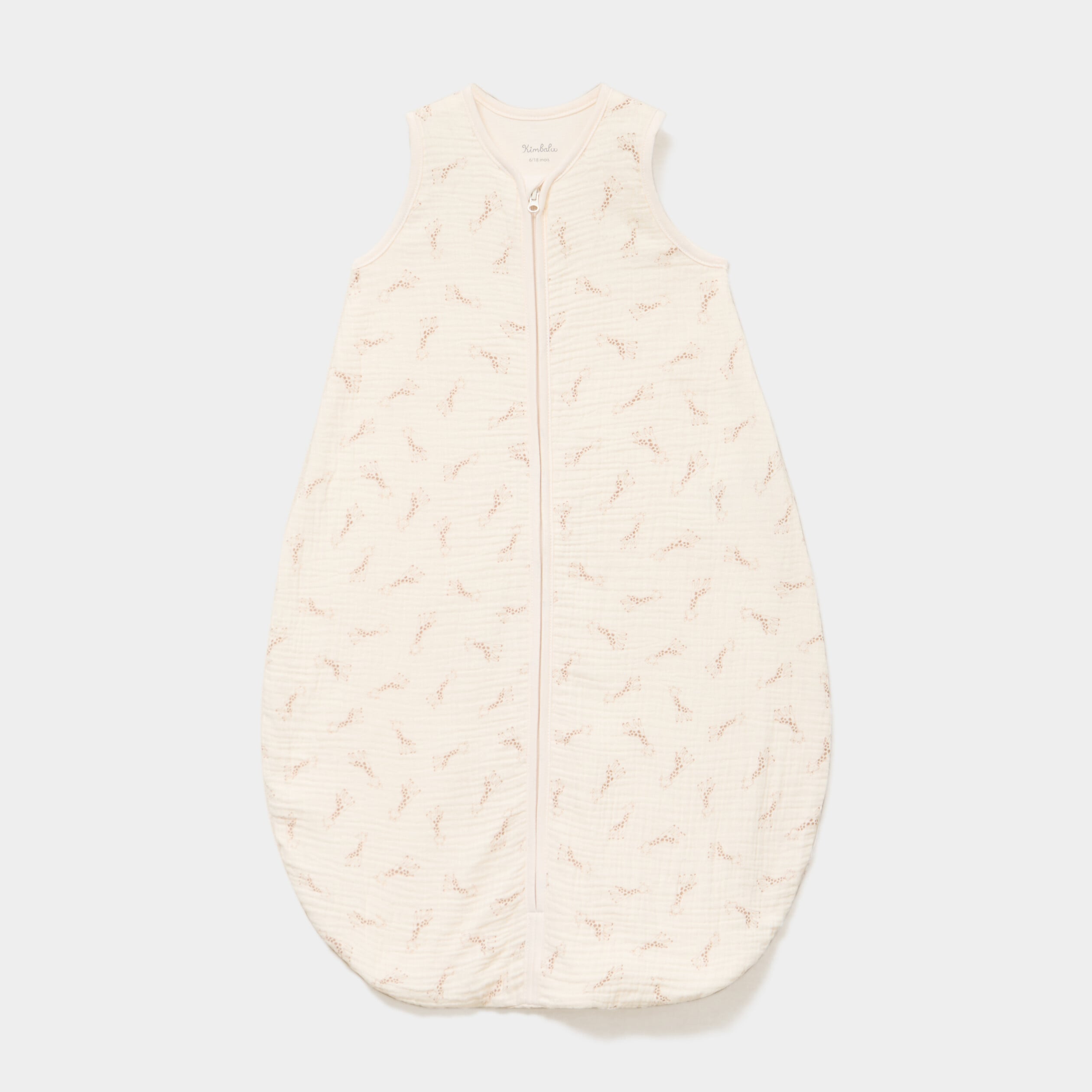 Gigoteuse sans manches gaze coton TOG 1 ecru b&eacute;b&eacute;