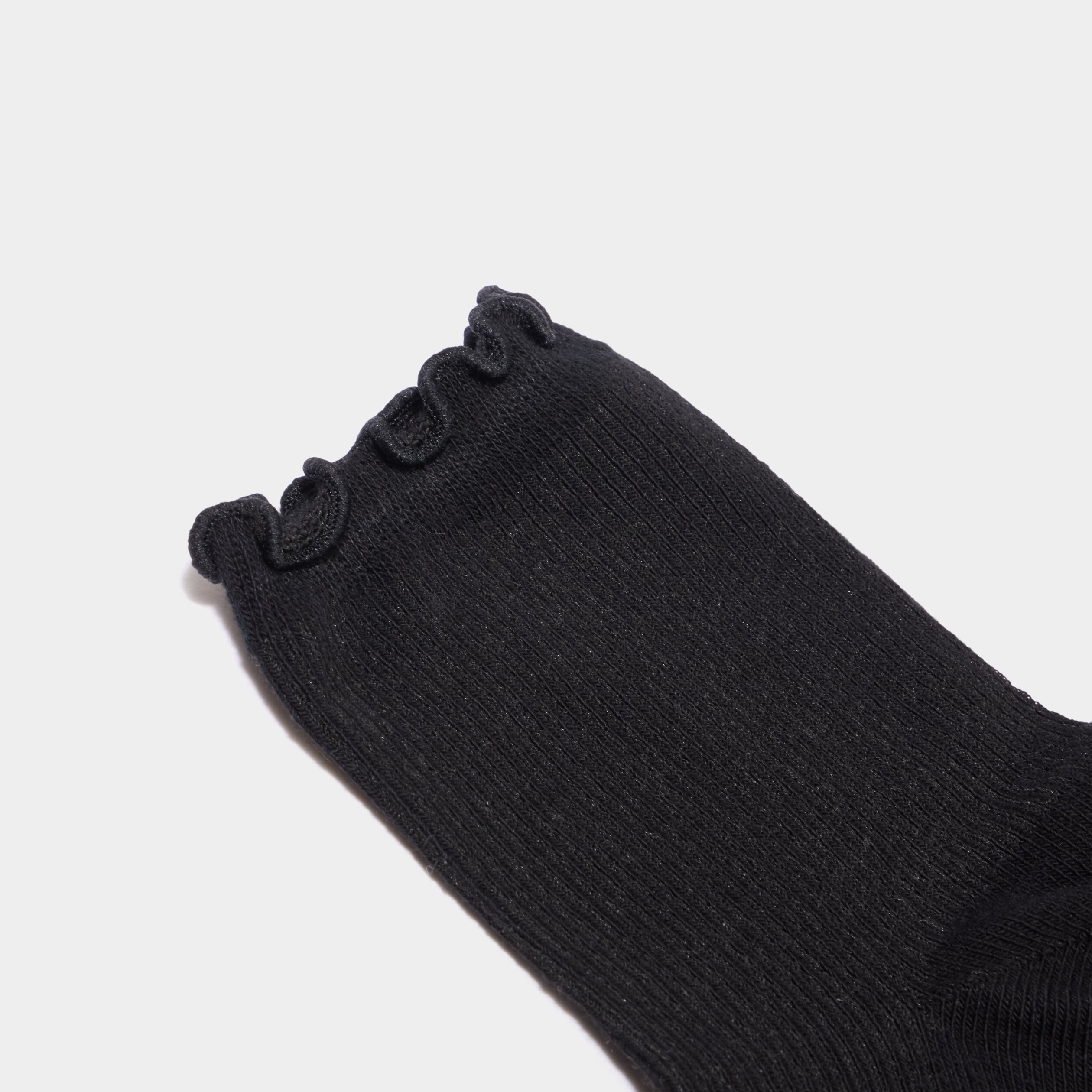 Lot 5 paires socquettes c&ocirc;tel&eacute;es noir femme