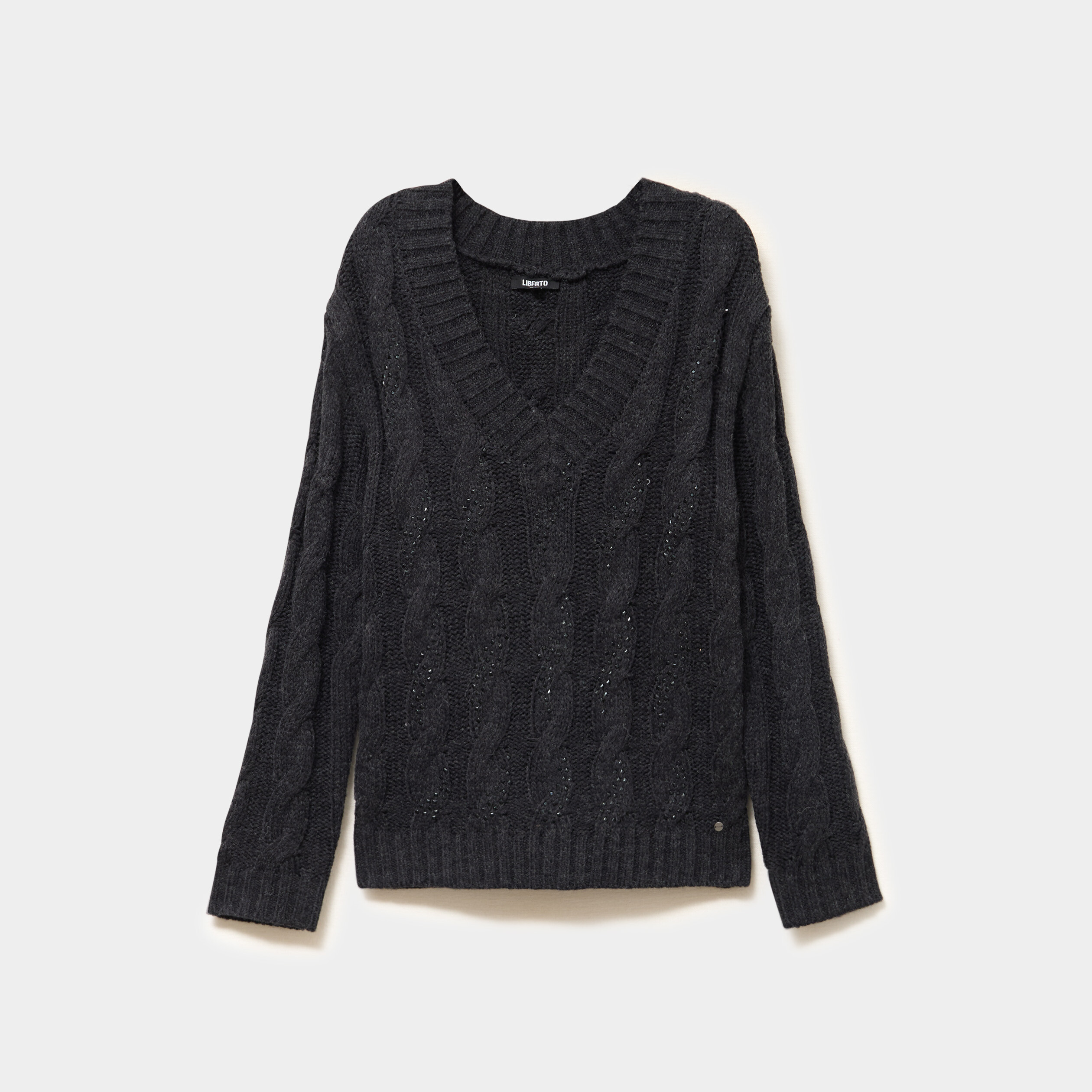 Pull à Torsades Gris Tricoté Main - Laine D'agneau, Bien Chaud, Tailles T Et L, Neuf Sans étiquette, Fabriqué En France