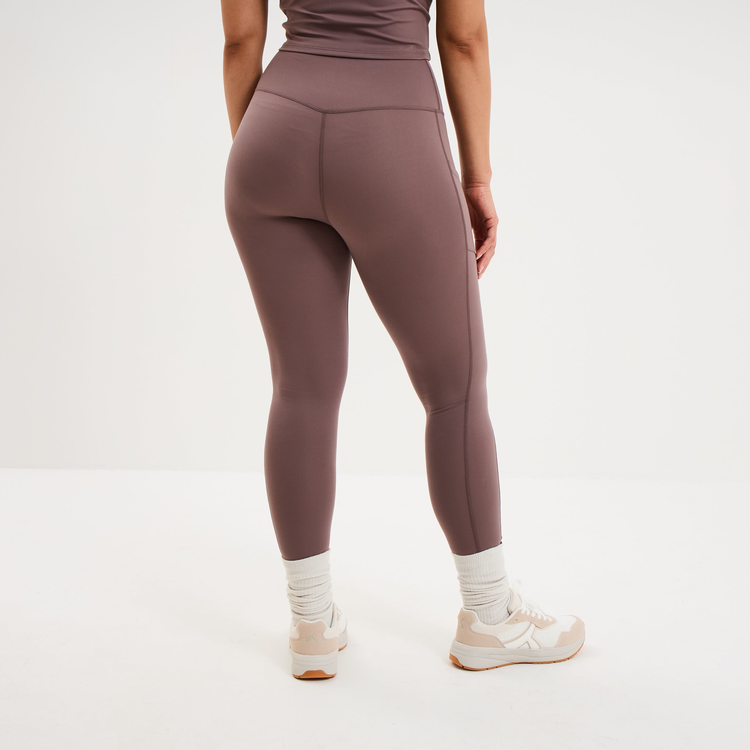 Legging de sport taille haute mauve femme