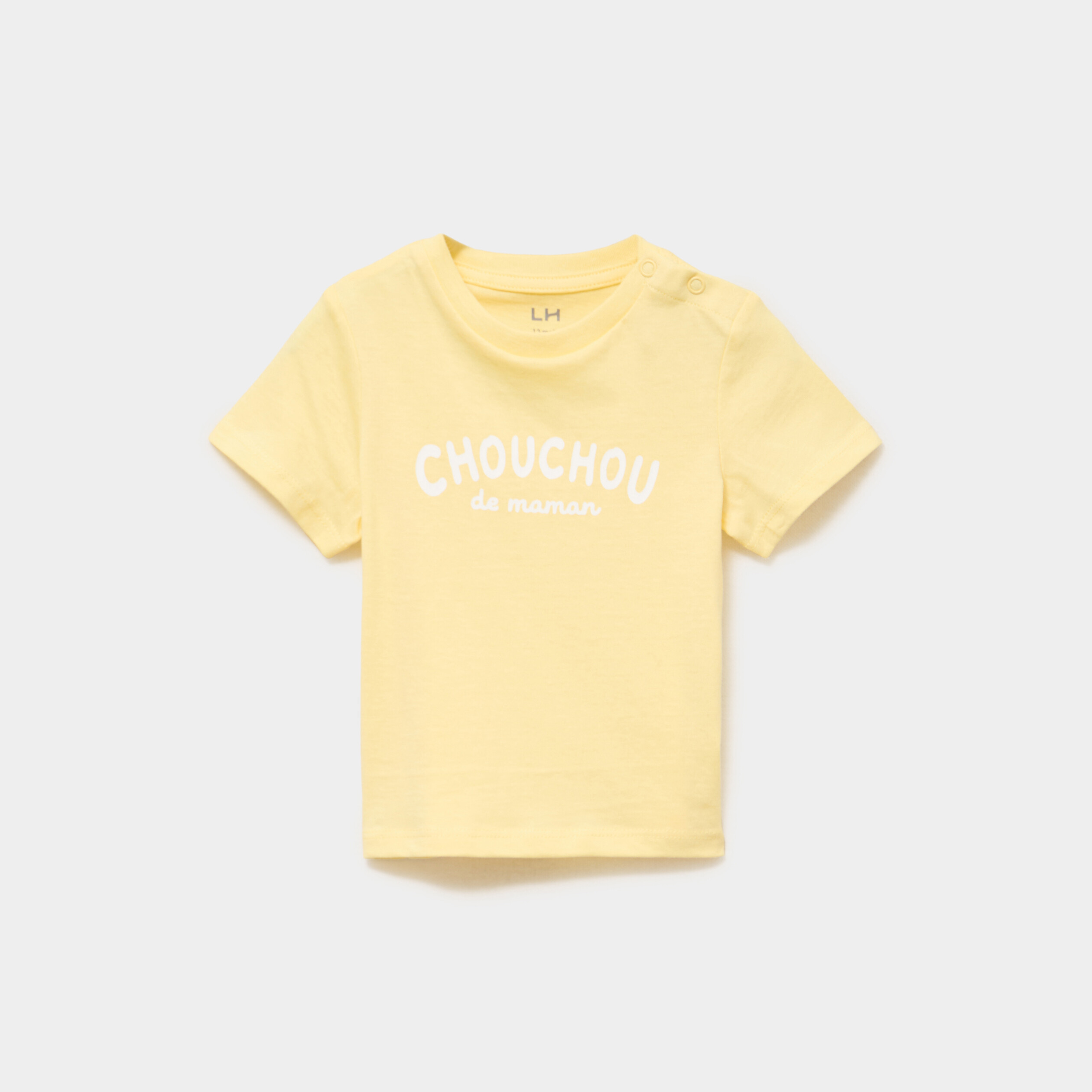 T-shirt &agrave; manches courtes coton jaune b&eacute;b&eacute; gar&ccedil;on