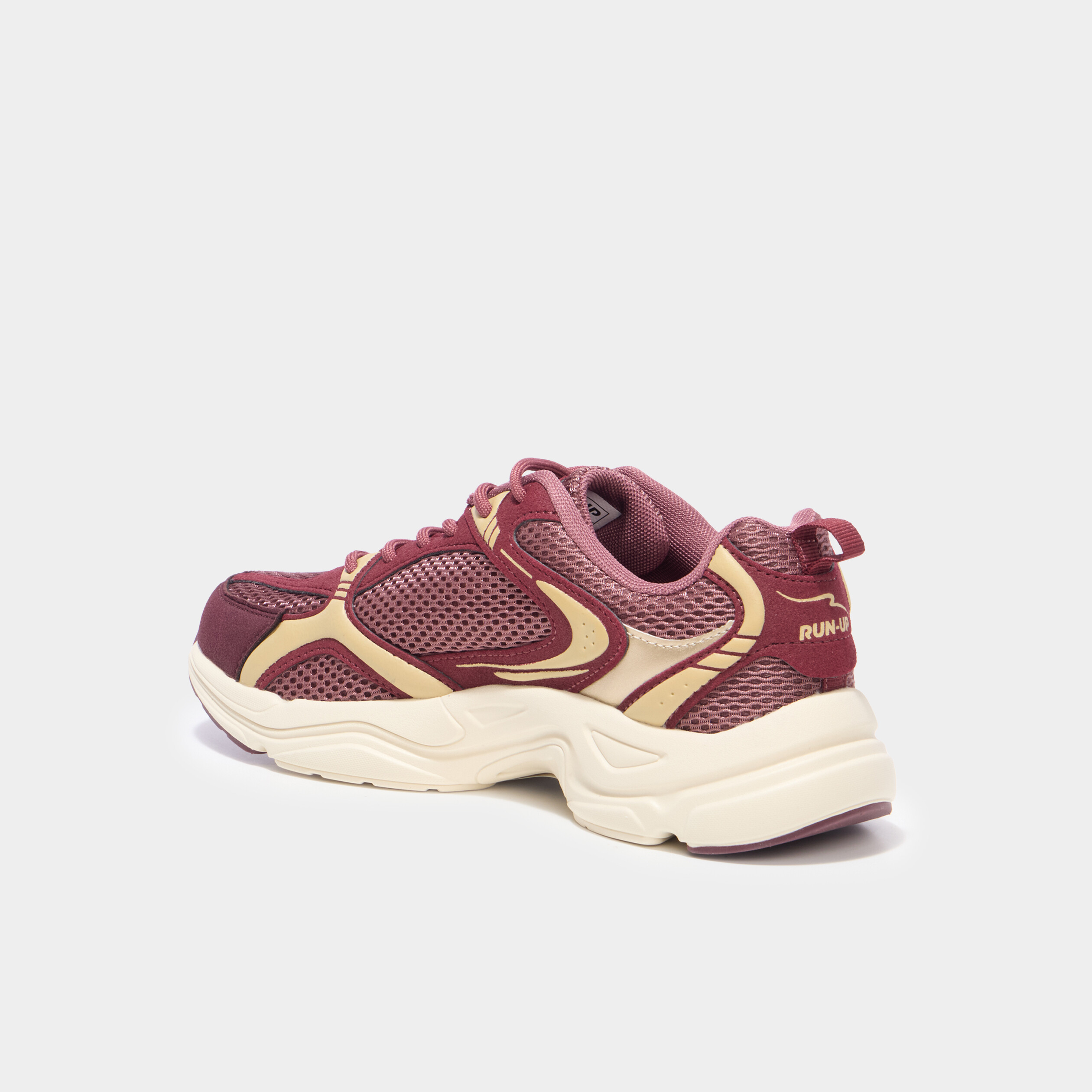 Baskets running &agrave; lacets bordeaux femme