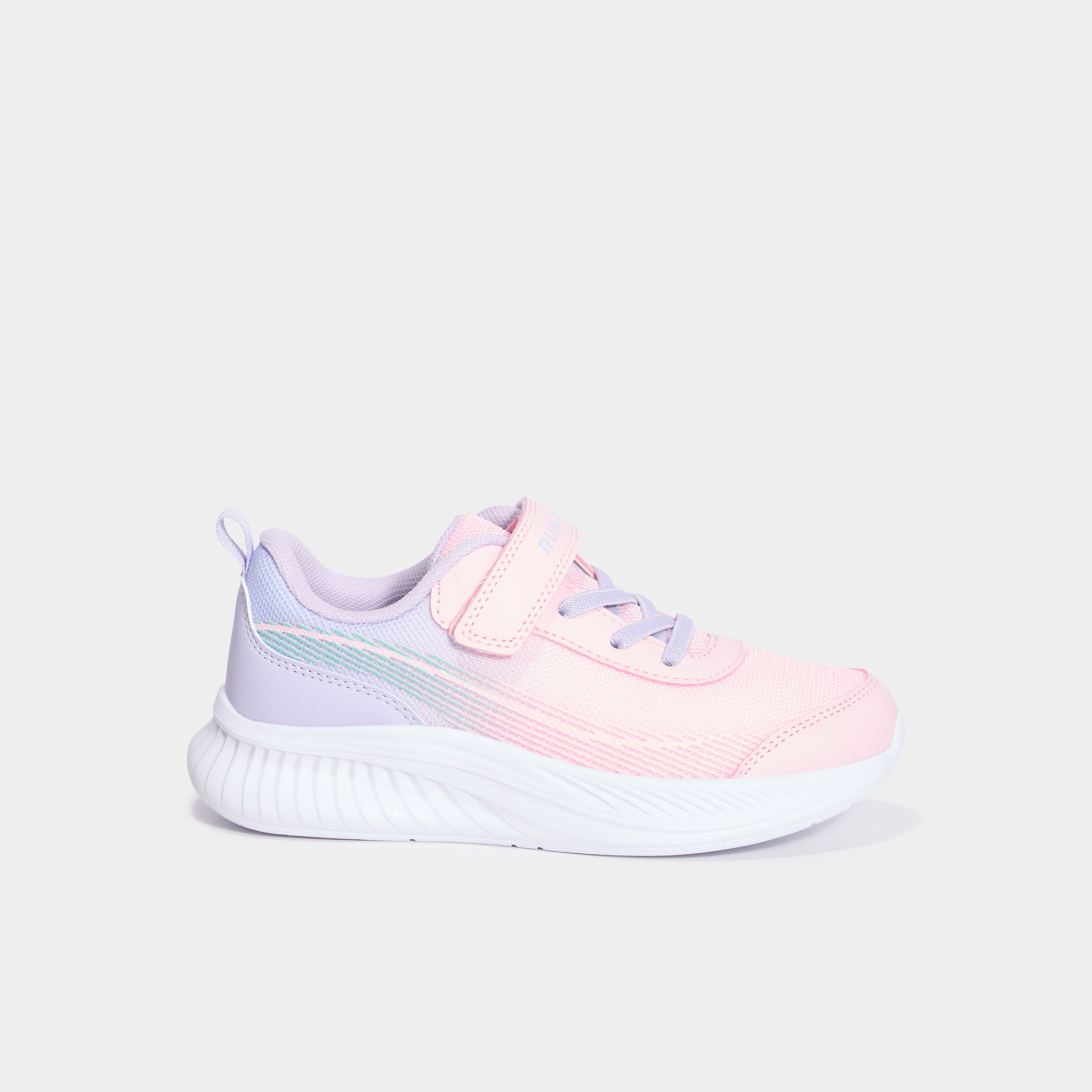 Baskets running &agrave; scratchs rose fille