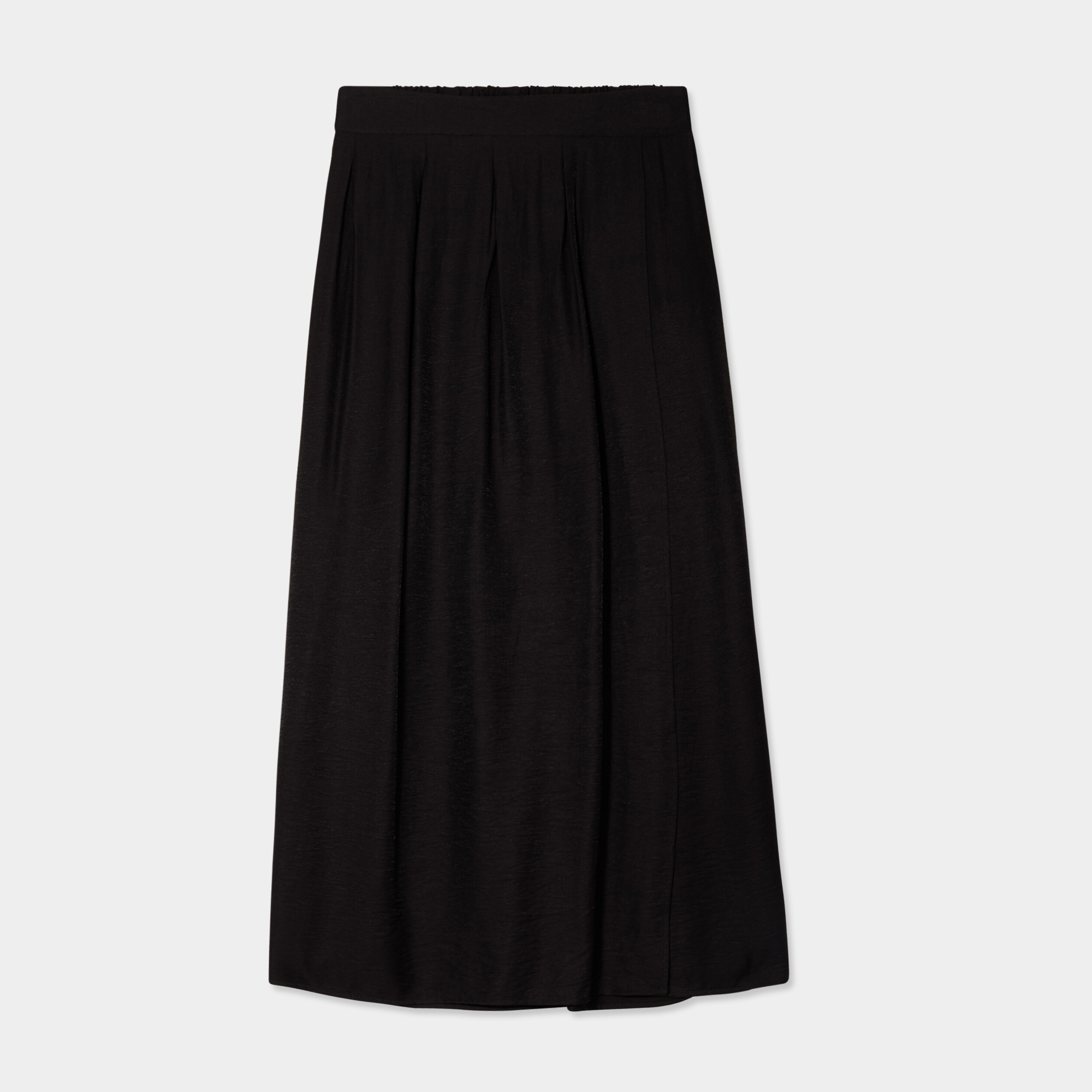 jupe longue fendue evasee plis creux noir femme Jupe longue fendue évasée plis creux noir femme