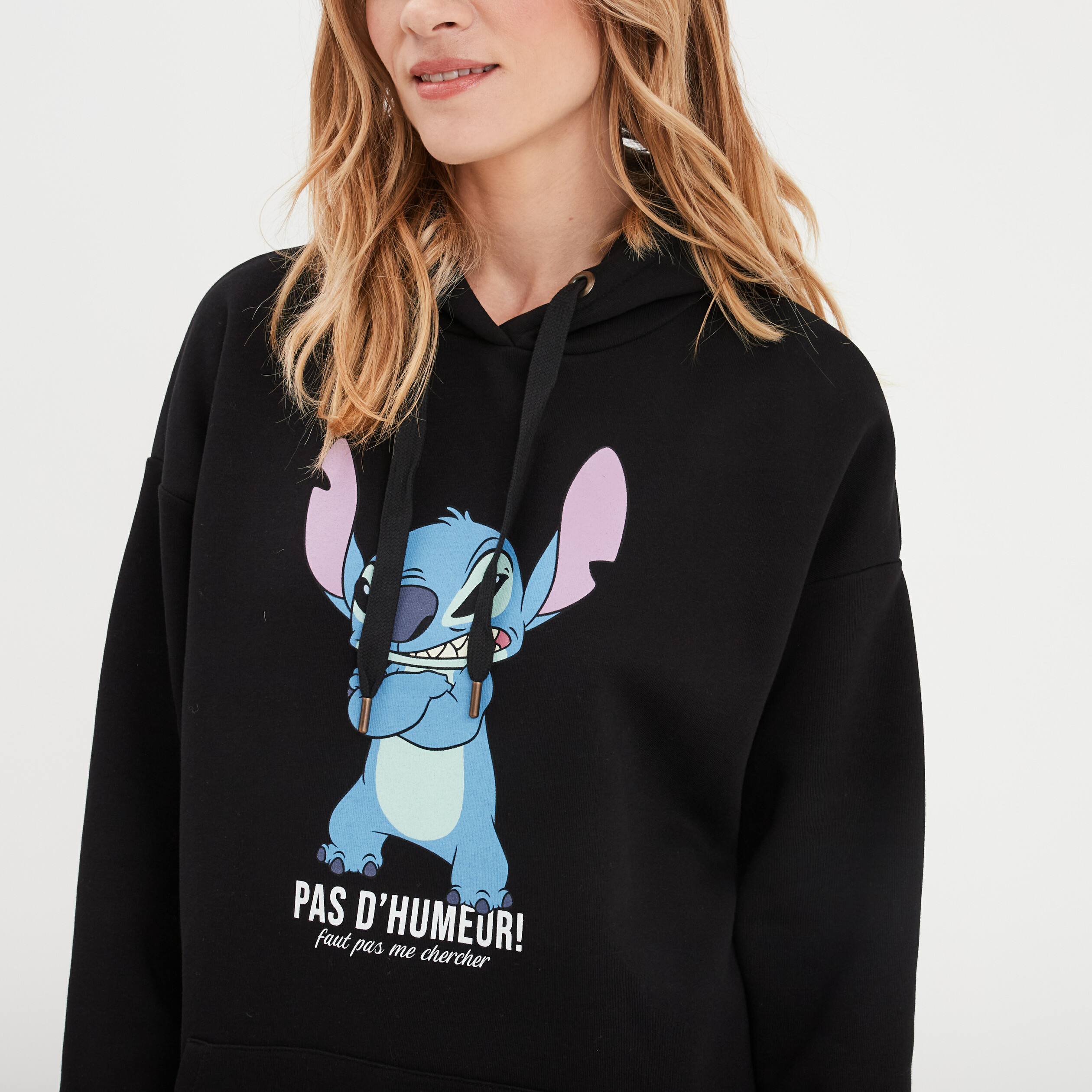 Femme Sweat Court Disney Stitch Noir