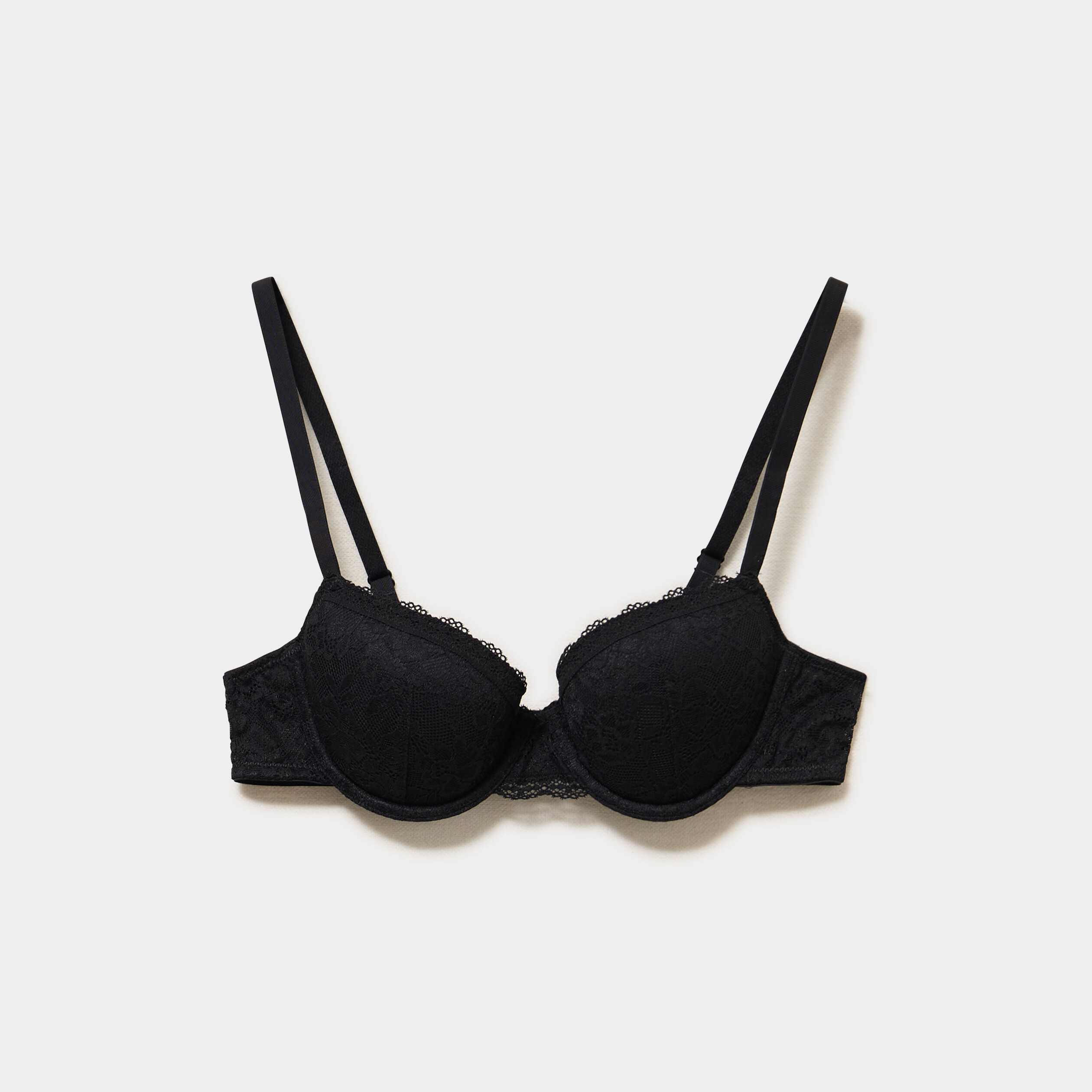 Soutien-gorge corbeille padd&eacute; dentelle noir femme
