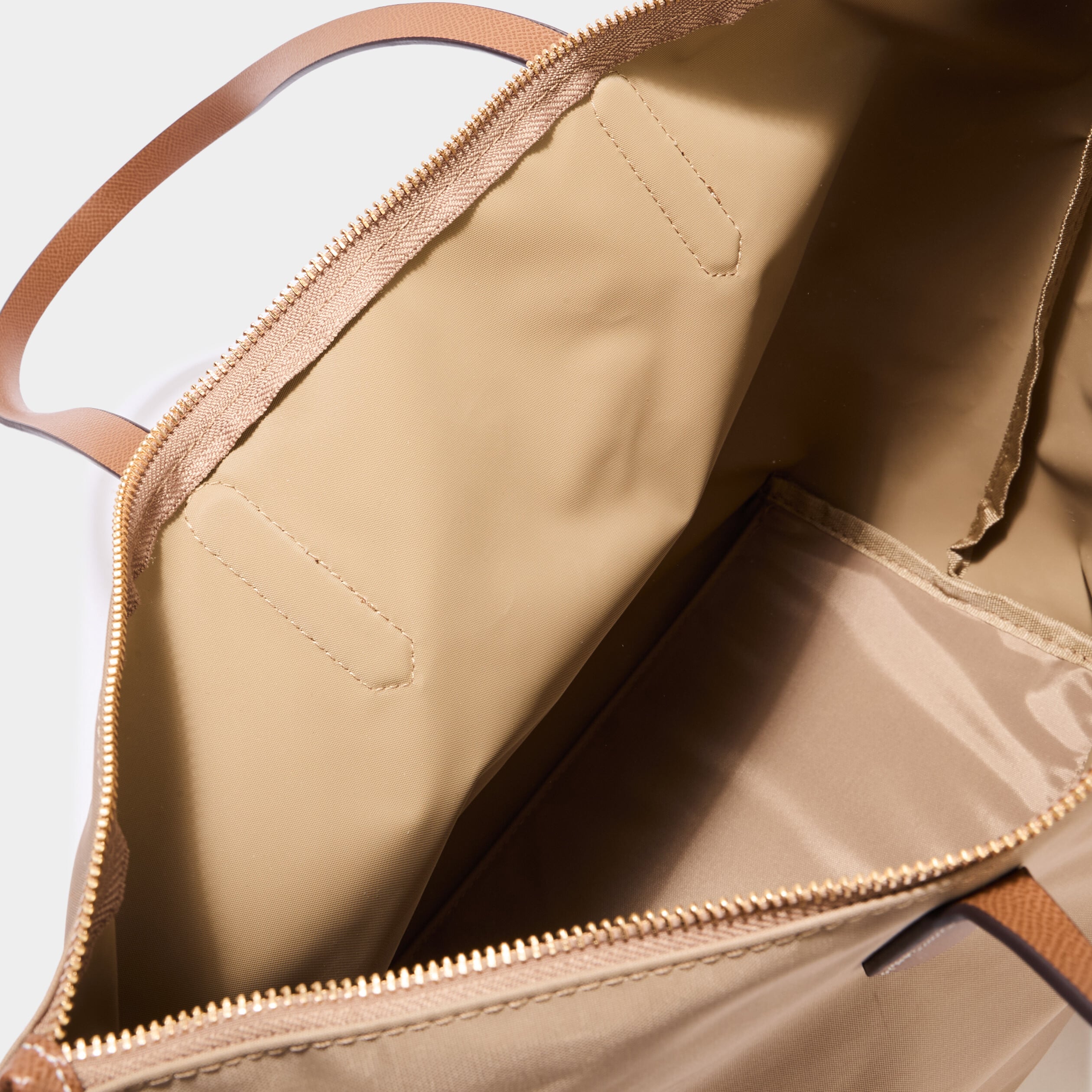 Sac shopper avec bandouli&egrave;re sable femme