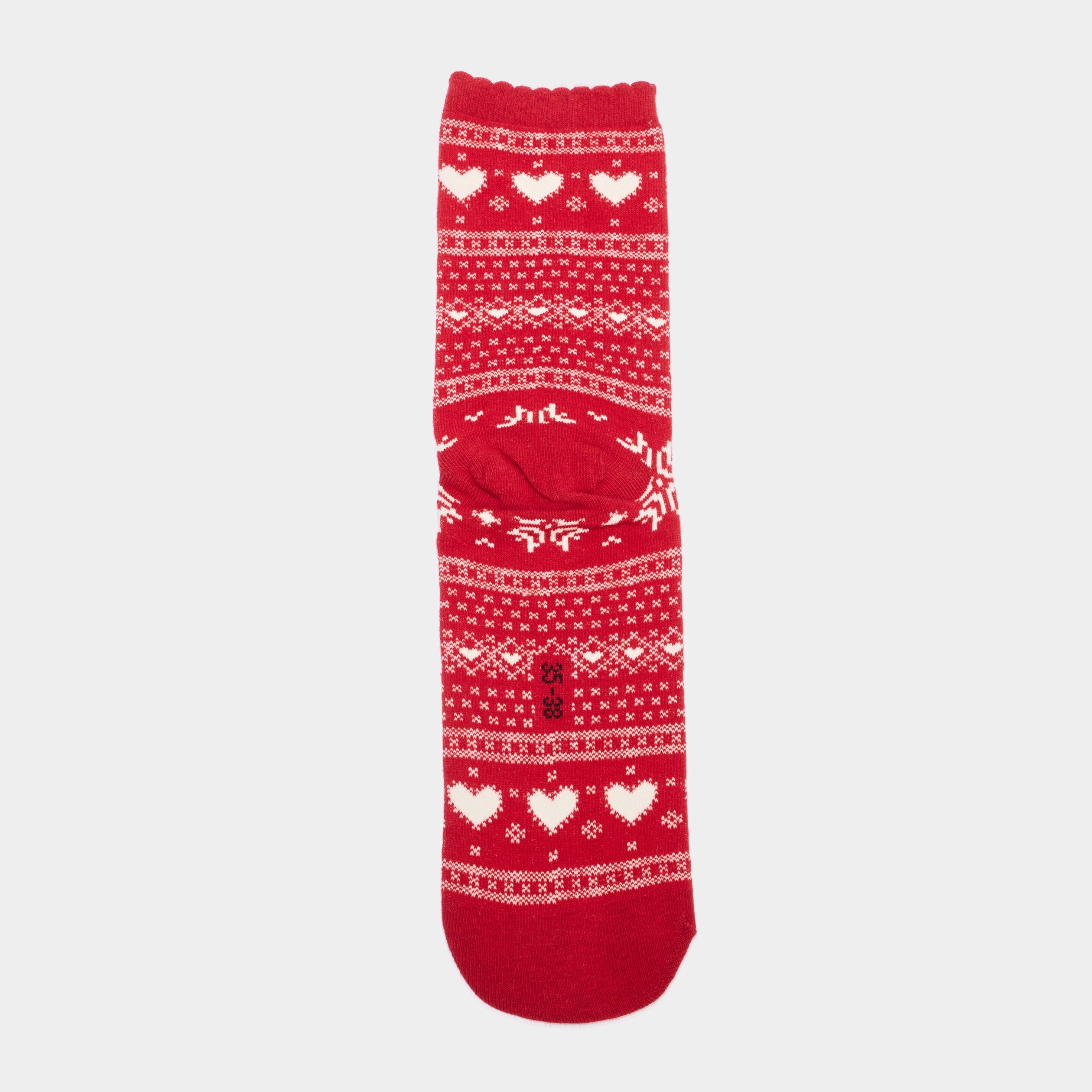 Lot 5 paires de chaussettes jacquard rouge femme