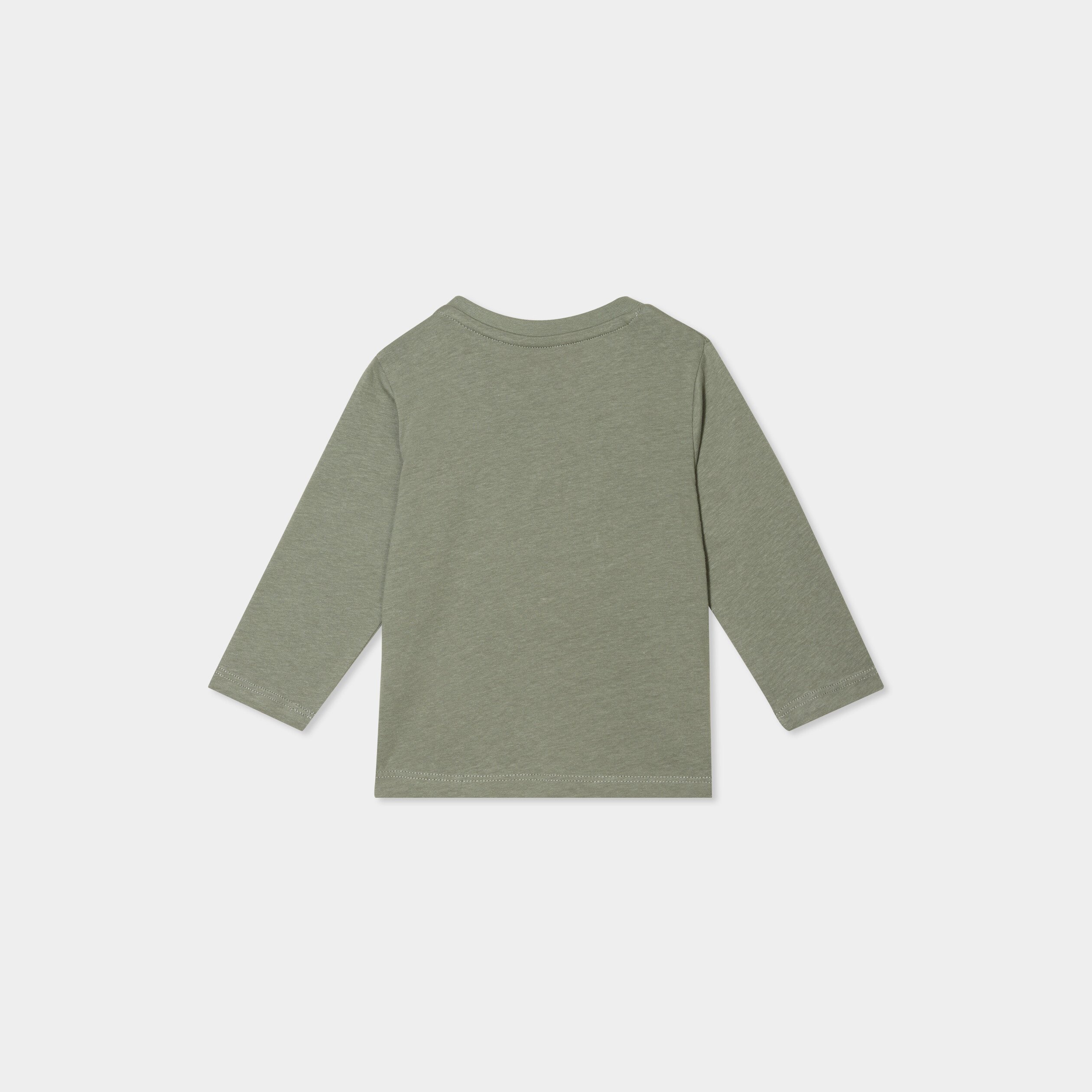 t shirt epaule boutonnee manches longues vert kaki bebeg T-shirt épaule boutonnée manches longues vert kaki bébé garçon