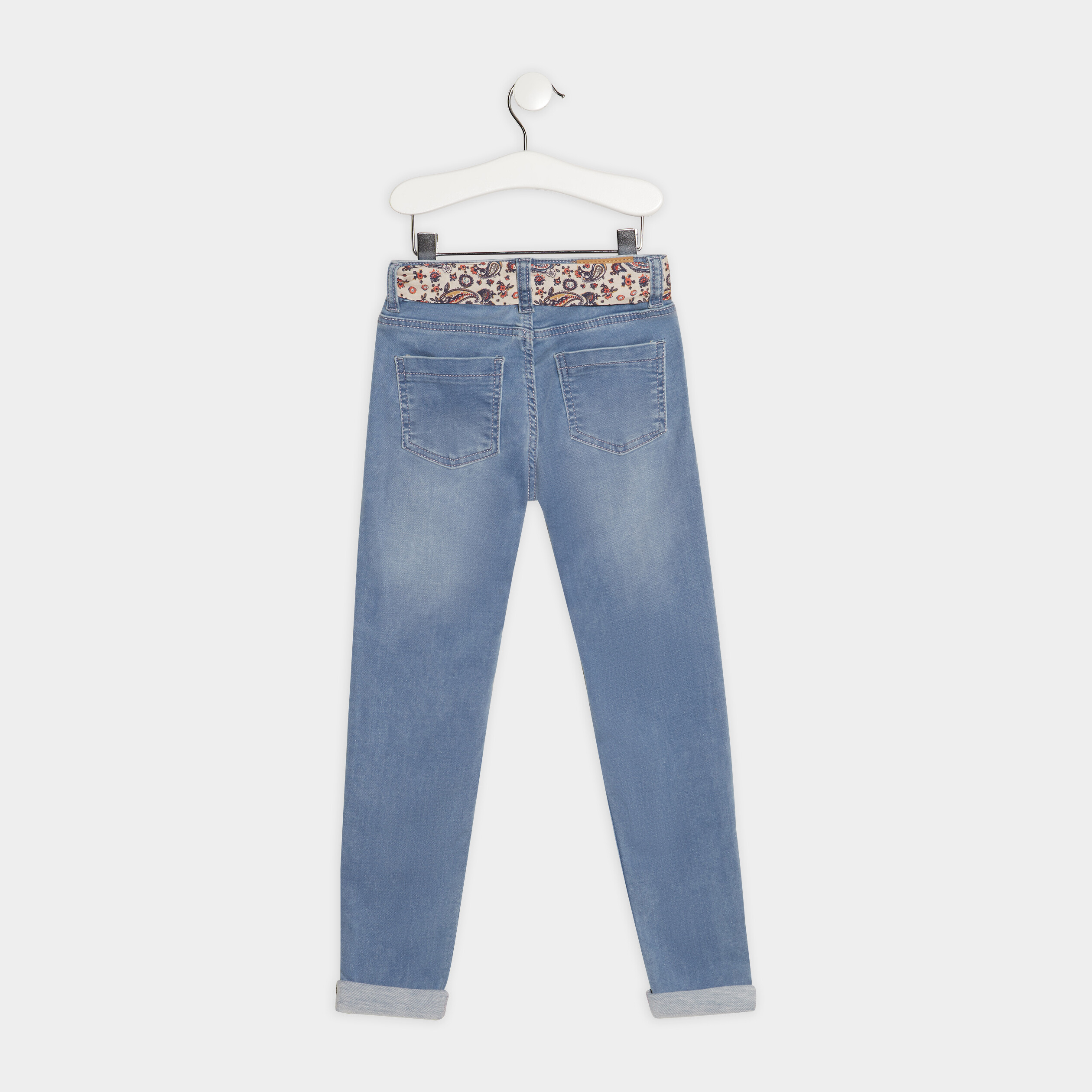 jeans skinny ceinture foulard denim double stone fille Jeans skinny ceinture foulard denim double stone fille