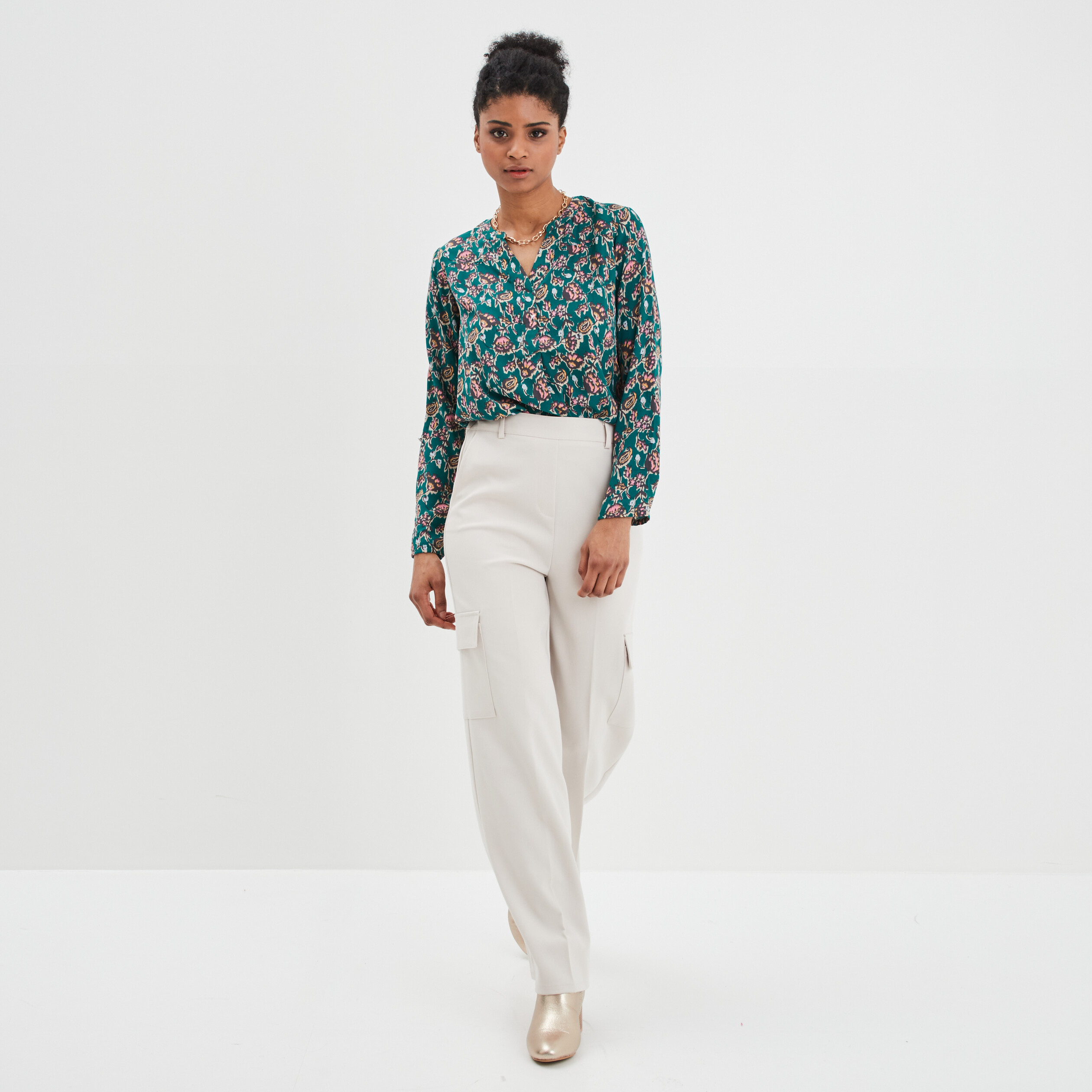blouse manches longues vert fonce femme Blouse manches longues vert foncé femme
