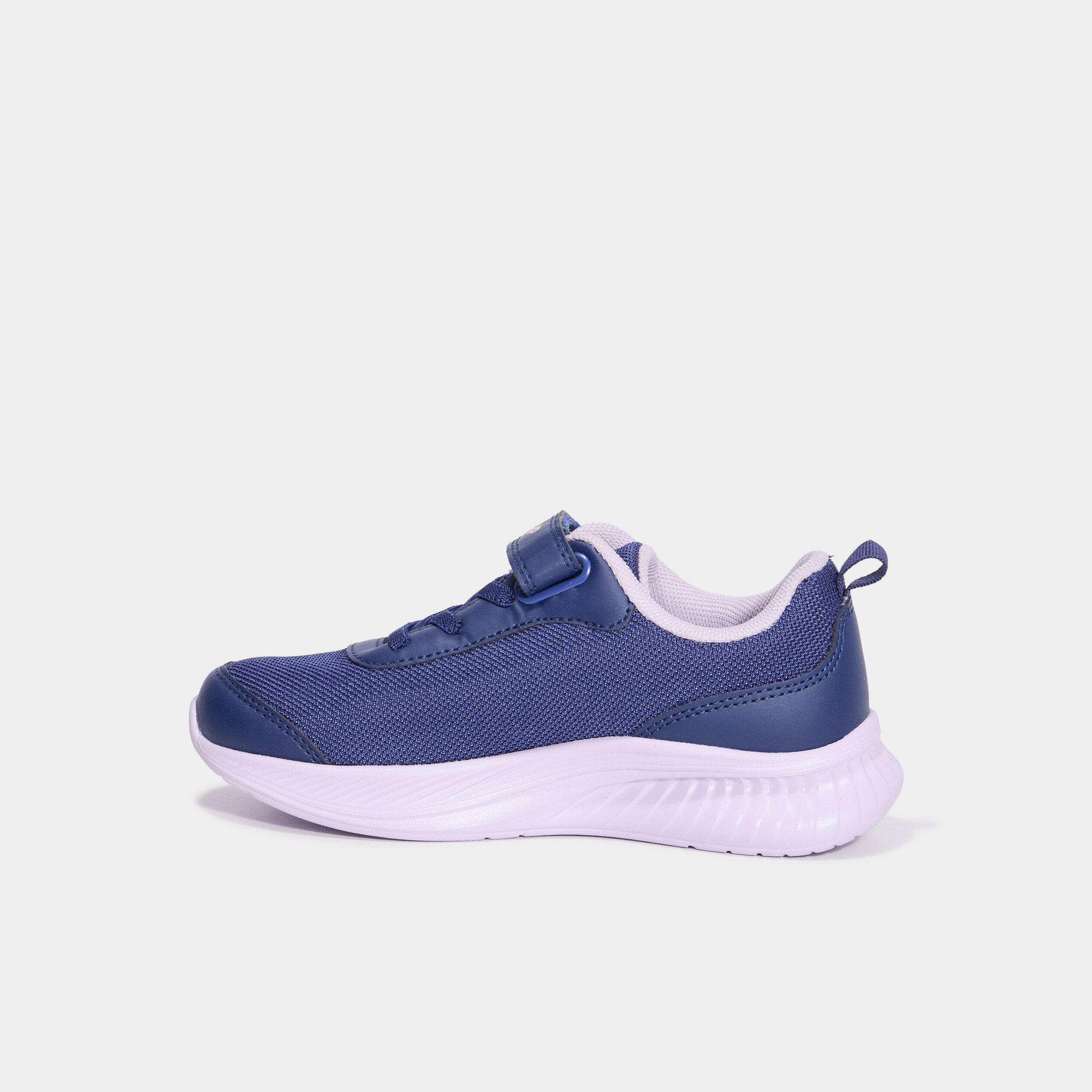 Baskets running &agrave; scratchs bleu marine fille