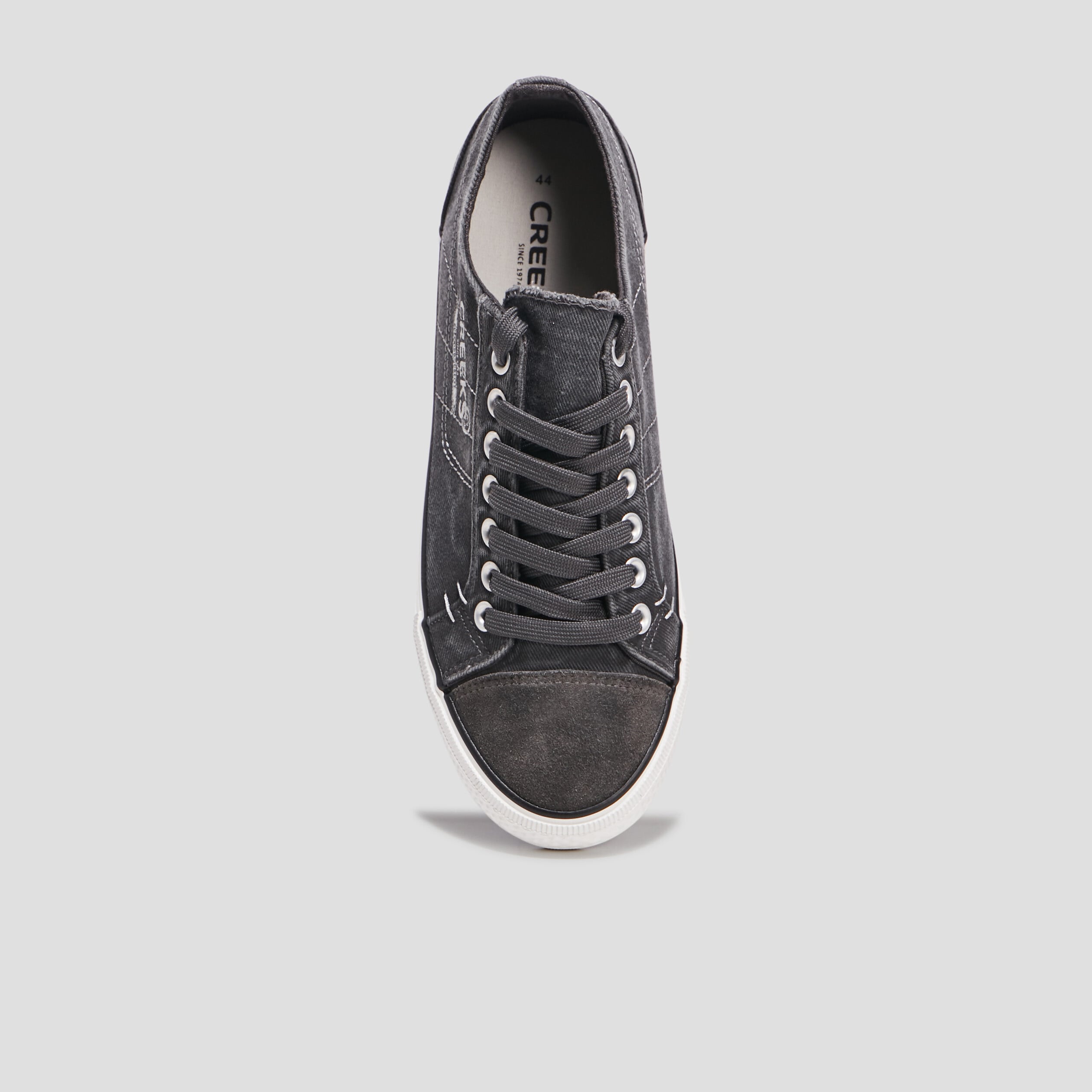 Tennis basses en toile &agrave; lacets gris homme