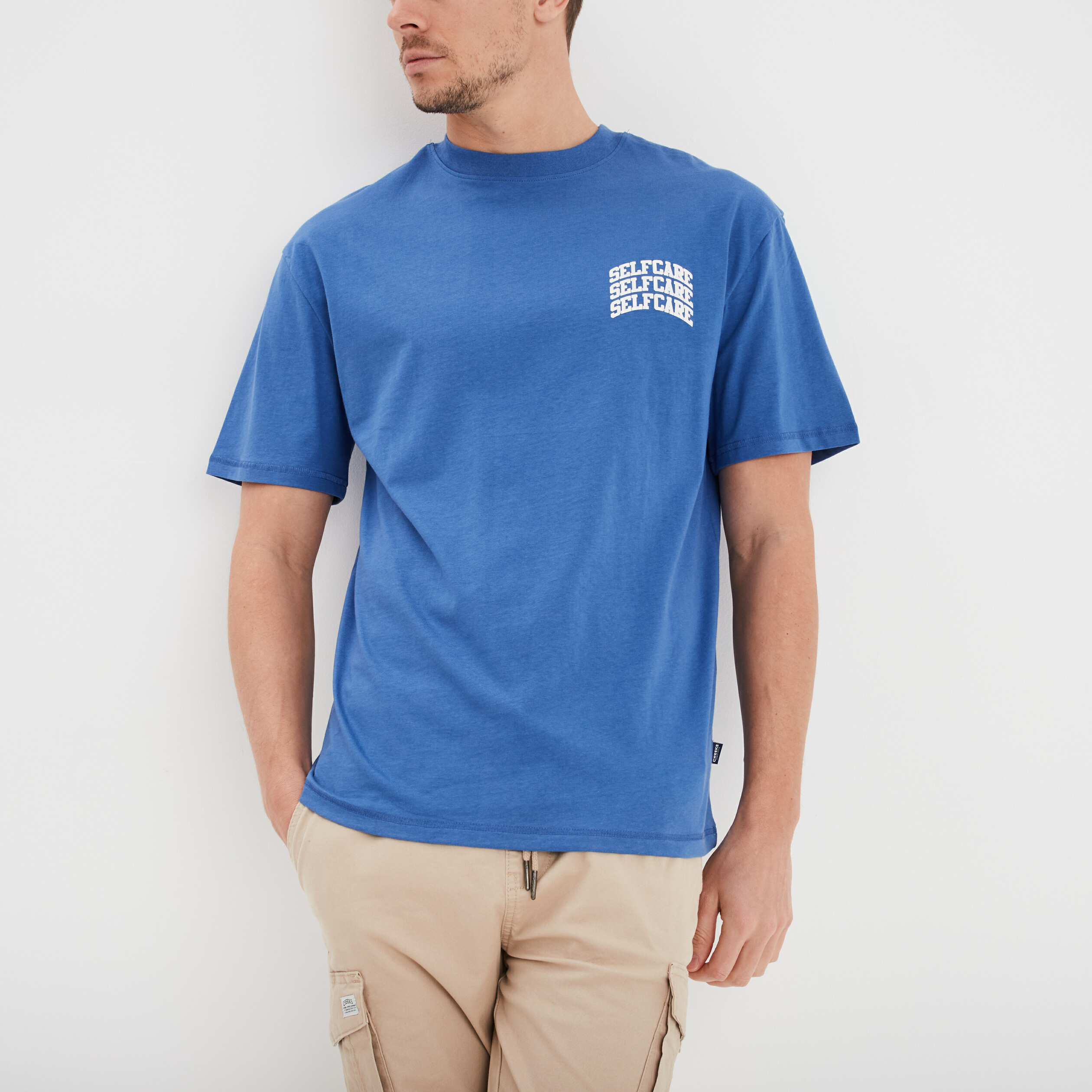 t shirt oversize manches courtes coton bleu roi homme T-shirt oversize manches courtes coton bleu roi homme