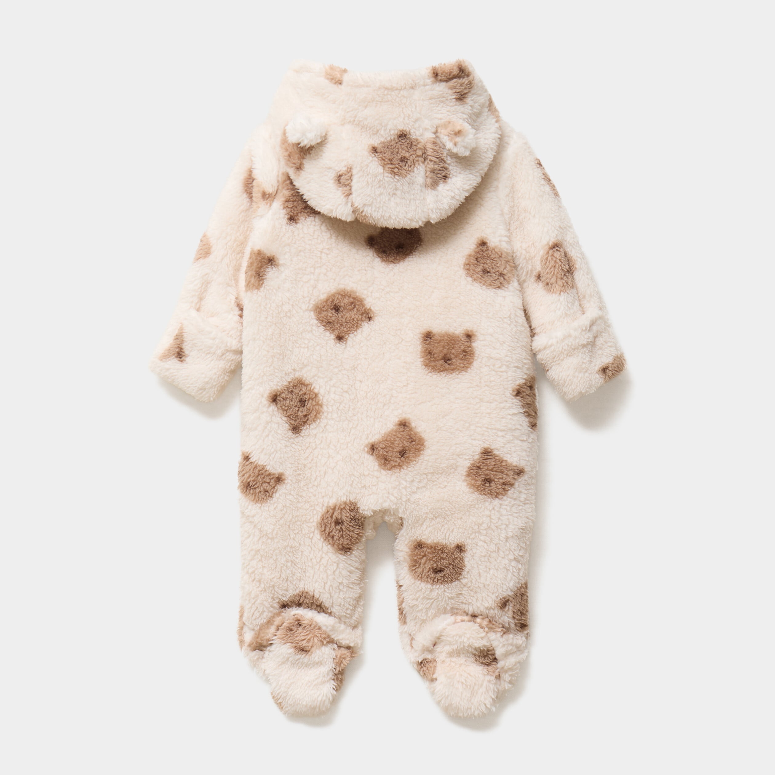 Combinaison pilote effet fausse fourrure creme b&eacute;b&eacute;