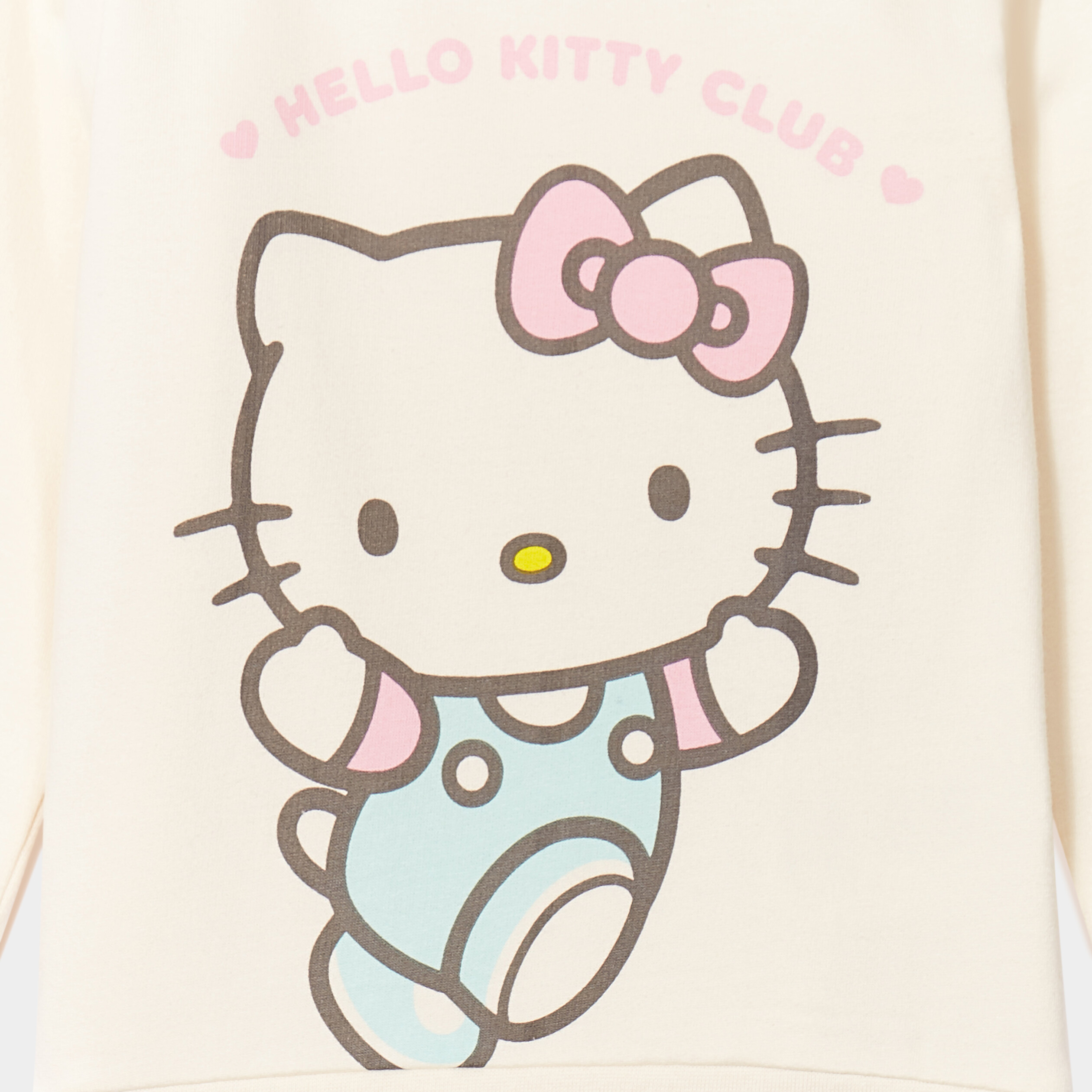 sweat manches longues coton hello kitty ivoire bebef Sweat manches longues coton Hello Kitty ivoire bébé fille