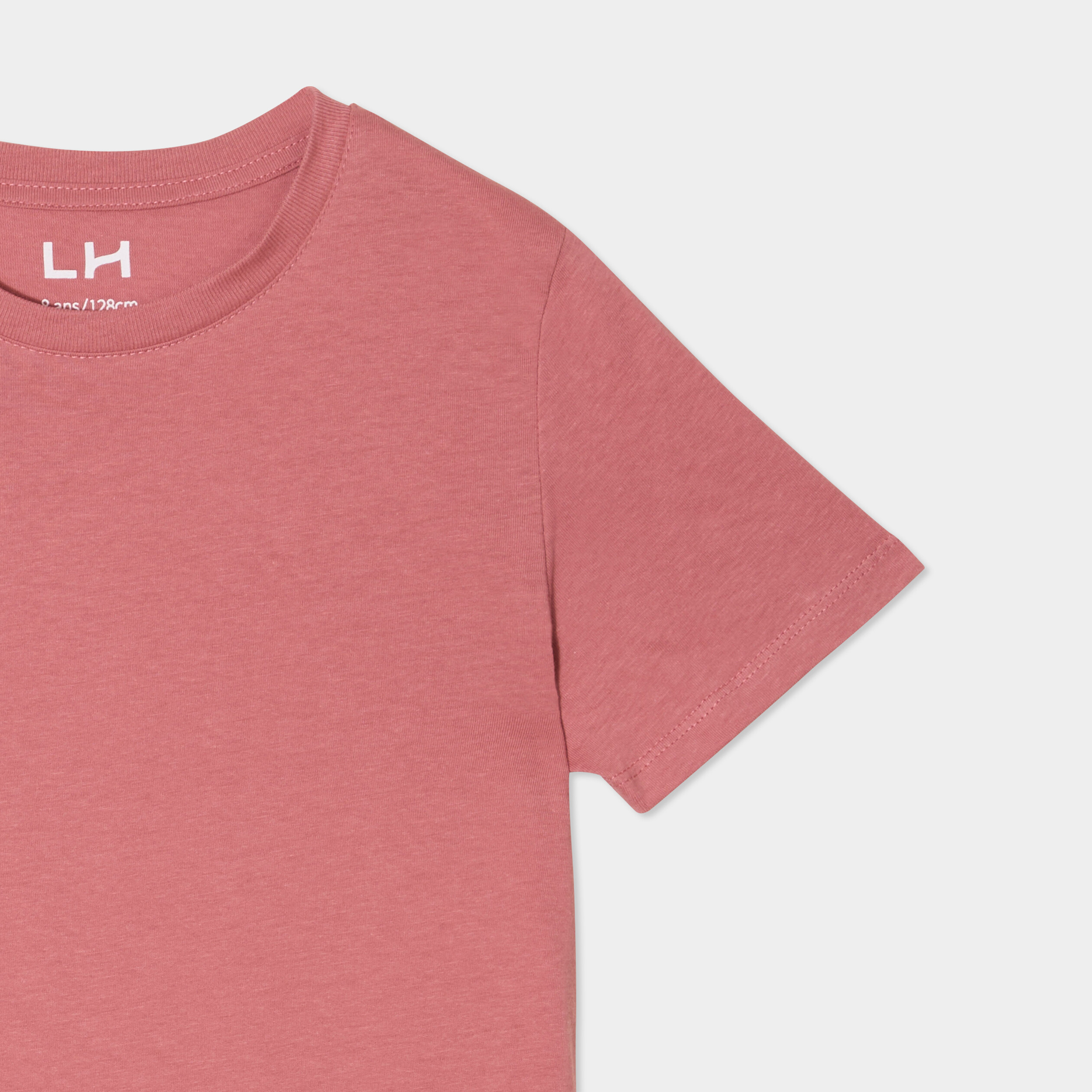 t shirt en coton manches courtes vieux rose garcon T-shirt en coton manches courtes vieux rose garçon