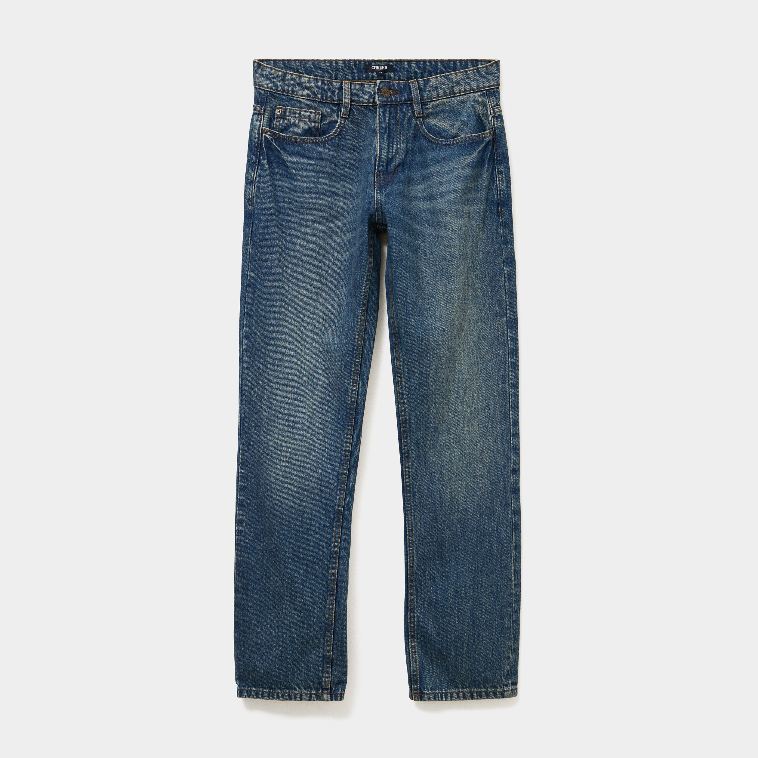 jeans regular 5 poches coton denim dirty homme Jeans regular 5 poches coton denim dirty homme